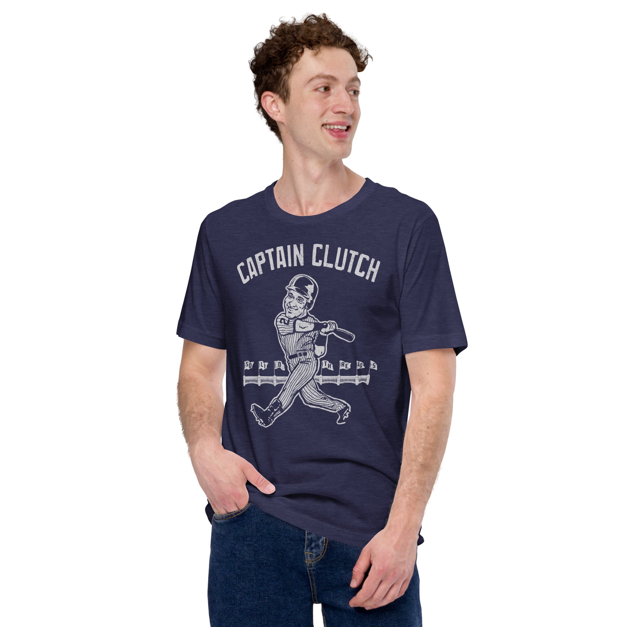 Men's Captain Clutch Cool Soft Style T-Shirt | Vintage Derek Jeter Tee | Solid Threads