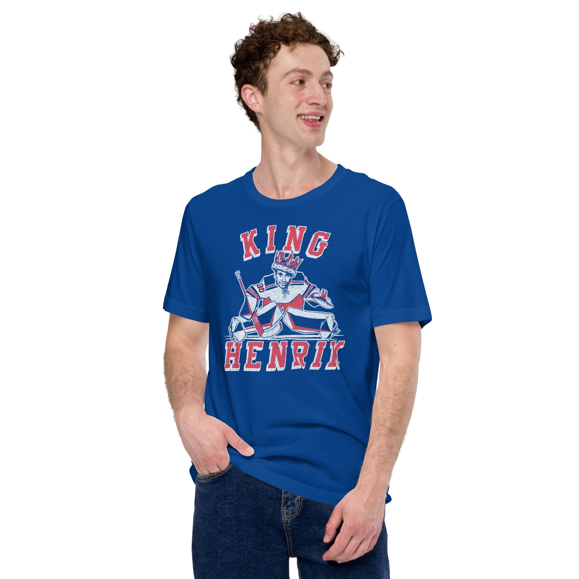 Men's King Henrik Cool Soft Style T-Shirt | Vintage Ice Hockey Tee | Solid Threads