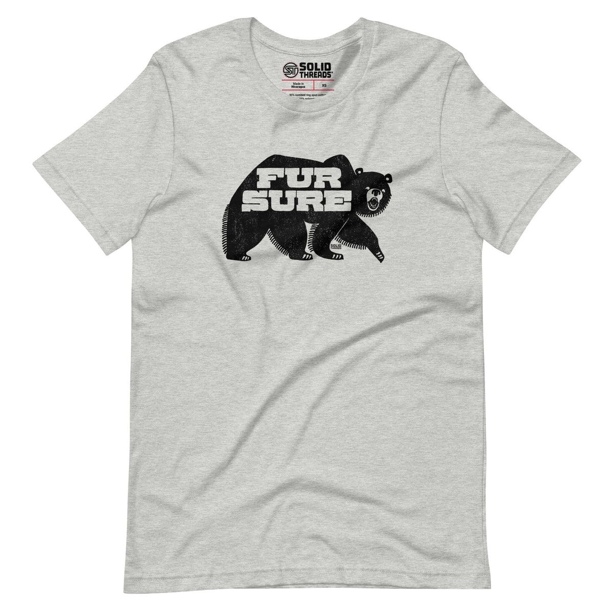 Men&#39;s Fur Sure Vintage Soft Style T-Shirt | Cool Bear Tee | Solid Threads