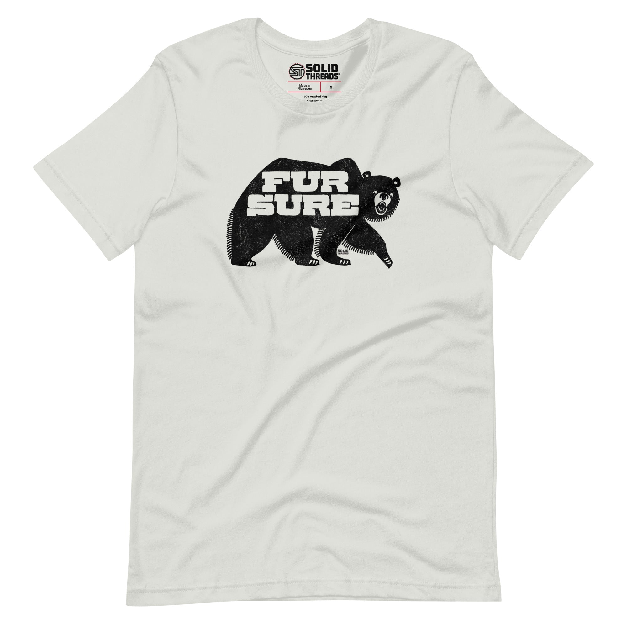 Men's Fur Sure Vintage Soft Style T-Shirt | Cool Bear Tee | Solid Threads