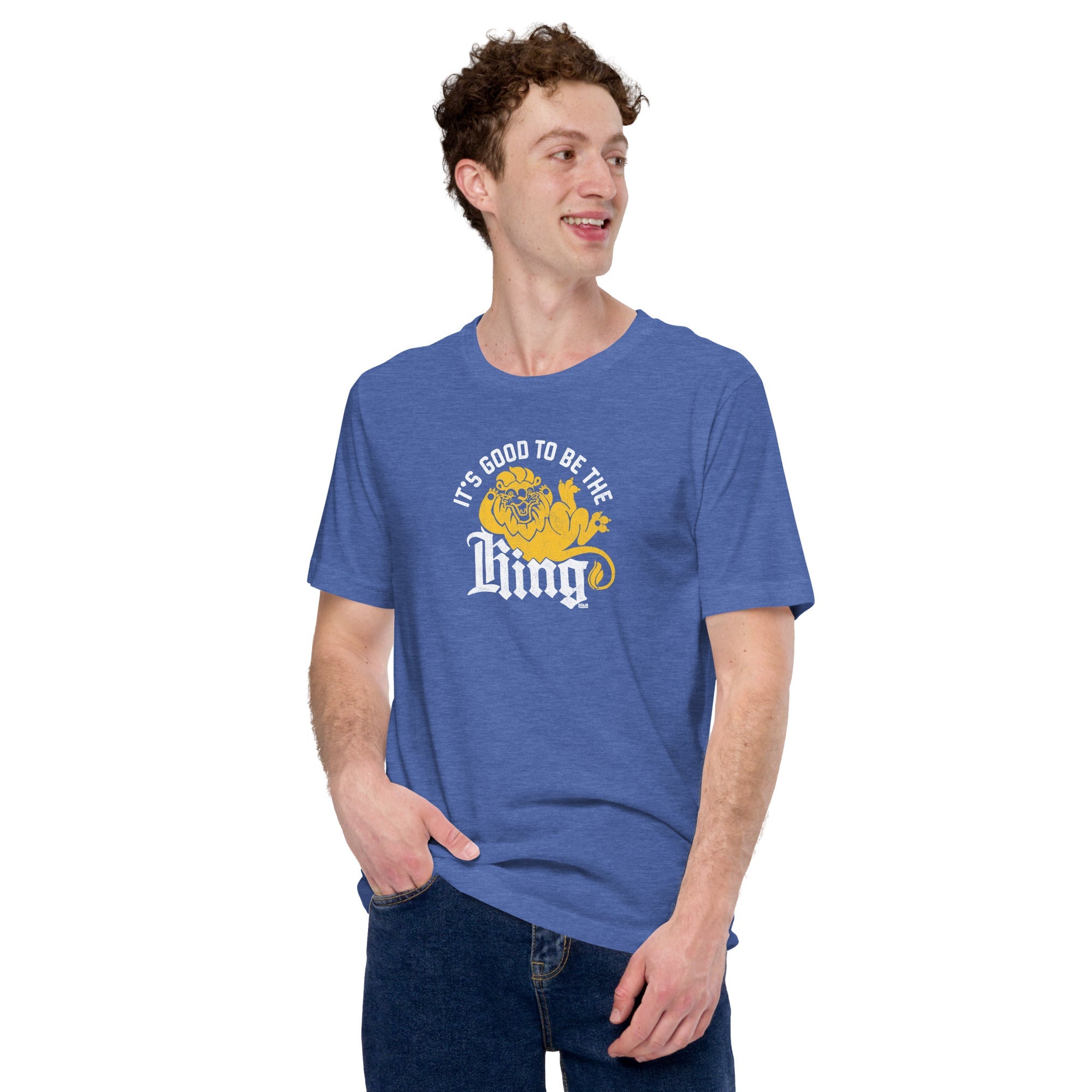 Men's Its Good To Be The King Vintage Soft Style T-Shirt | Funny Big Cat Tee | Solid Threads