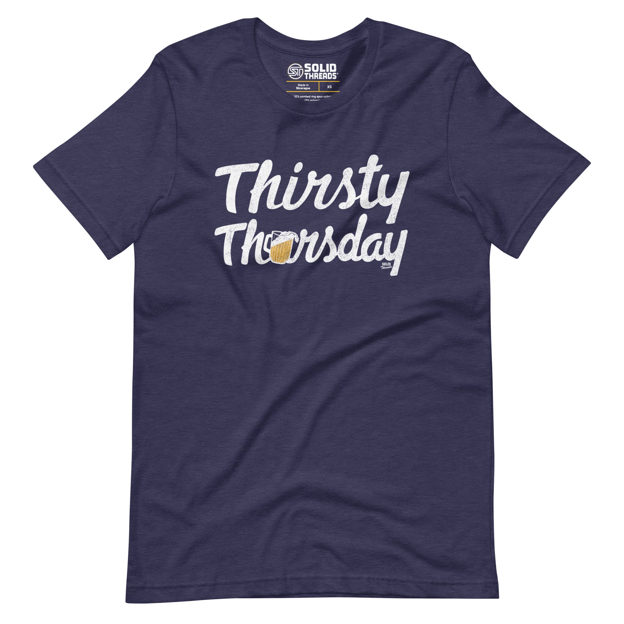 Men's Thirsty Thursday Vintage Soft Style T-Shirt | Funny Drinking Tee | Solid Threads