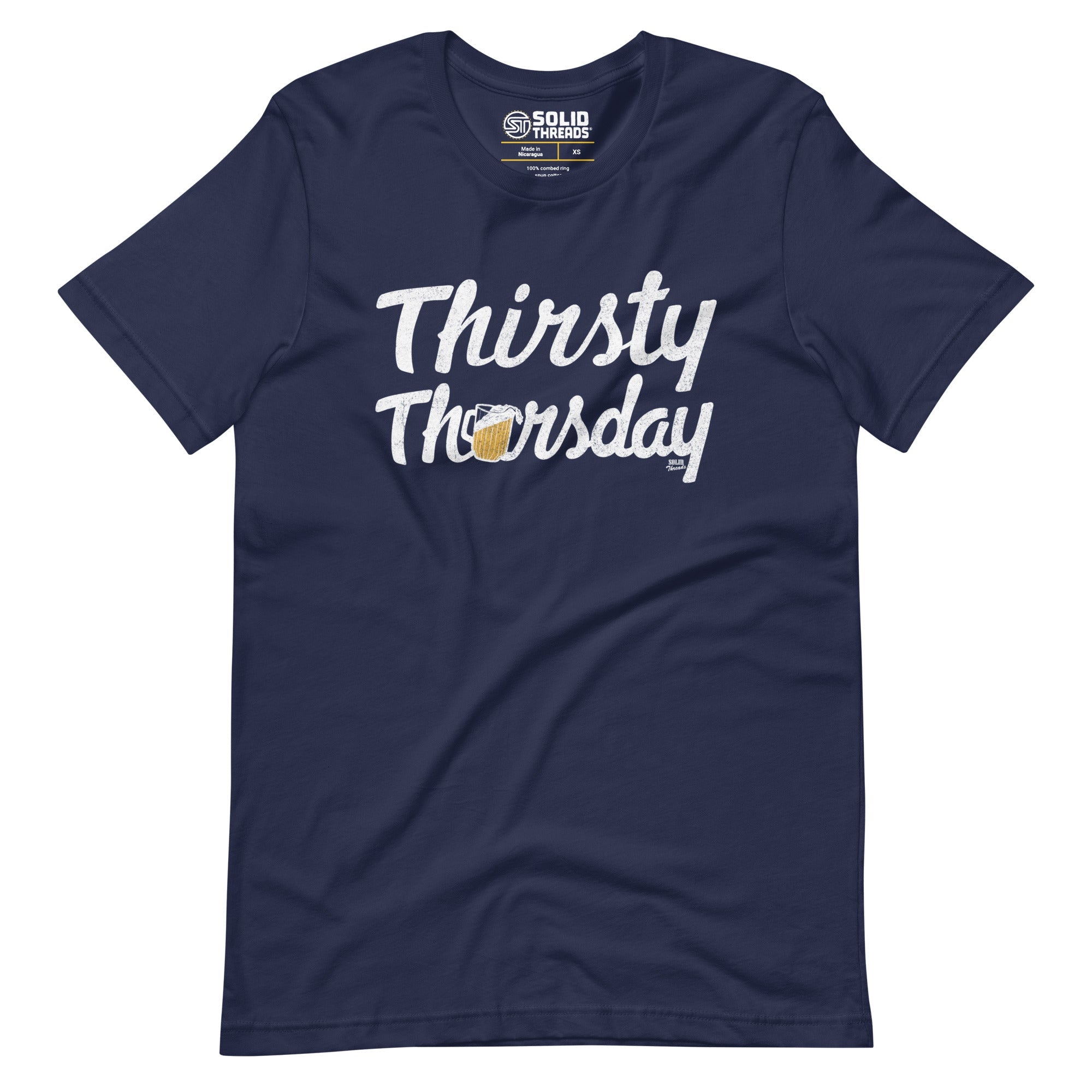 Men's Thirsty Thursday Vintage Soft Style T-Shirt | Funny Drinking Tee | Solid Threads