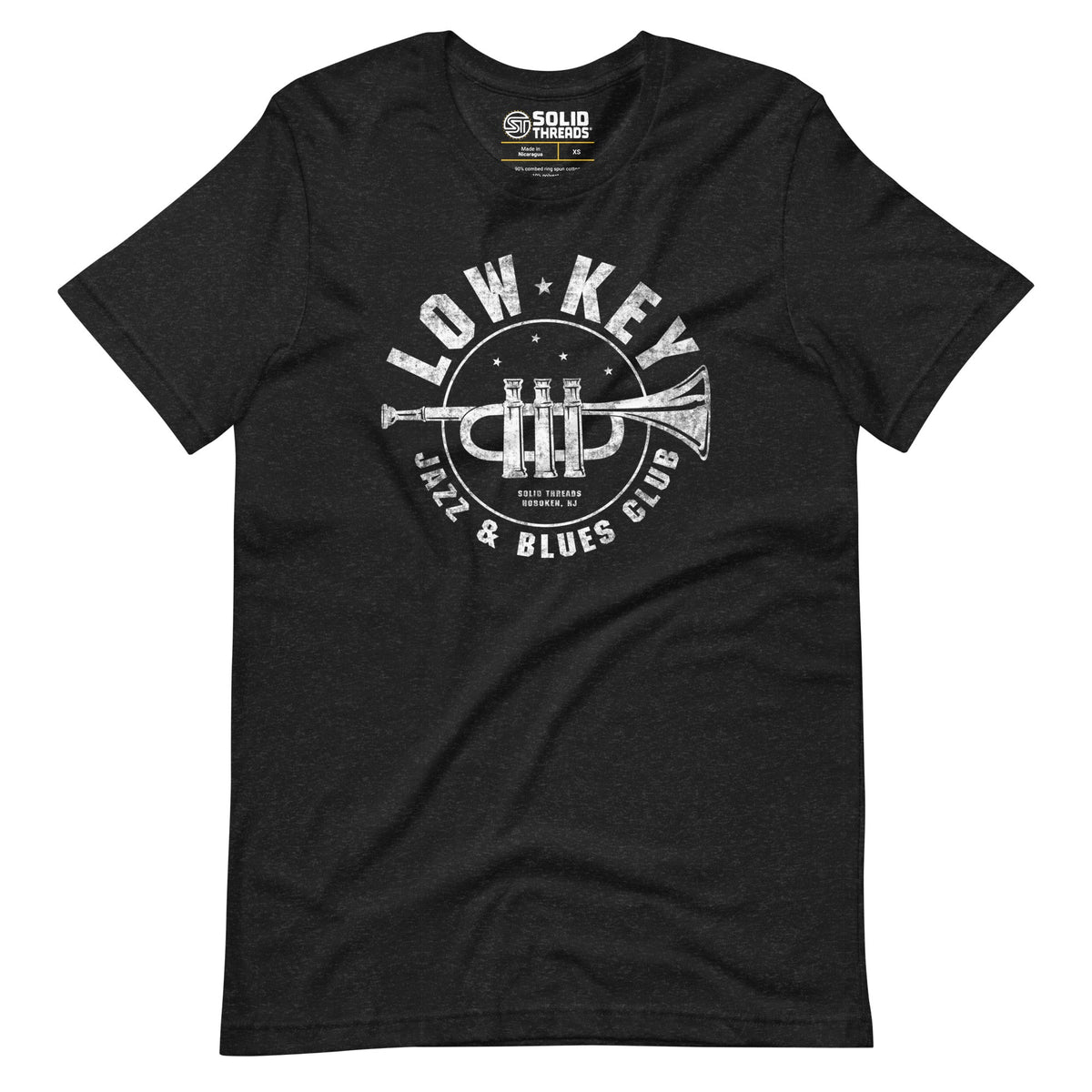 Men&#39;s Low Key Jazz And Blues Club Cool Soft Style T-Shirt | Vintage Music Festival Tee | Solid Threads