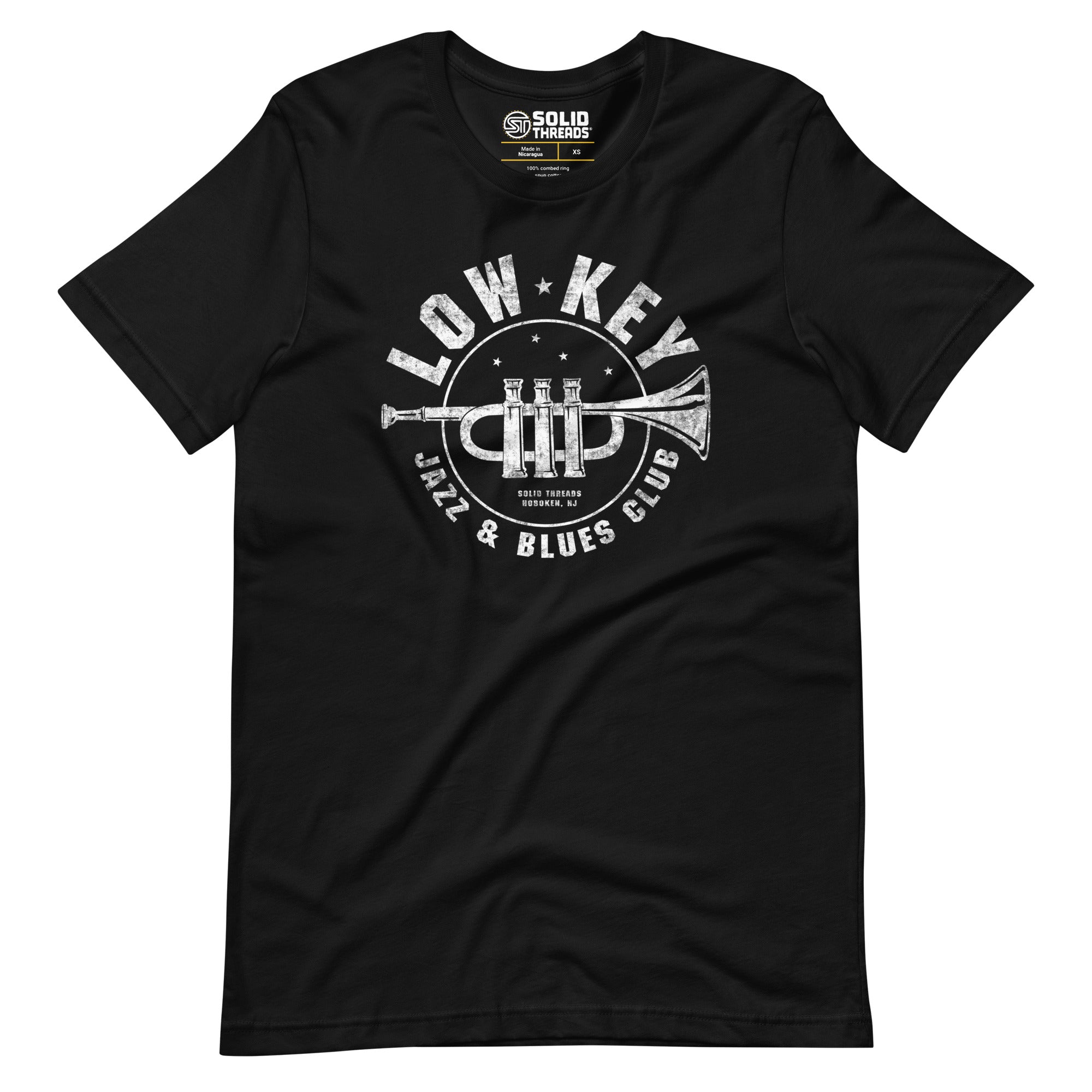 Men's Low Key Jazz And Blues Club Cool Soft Style T-Shirt | Vintage Music Festival Tee | Solid Threads