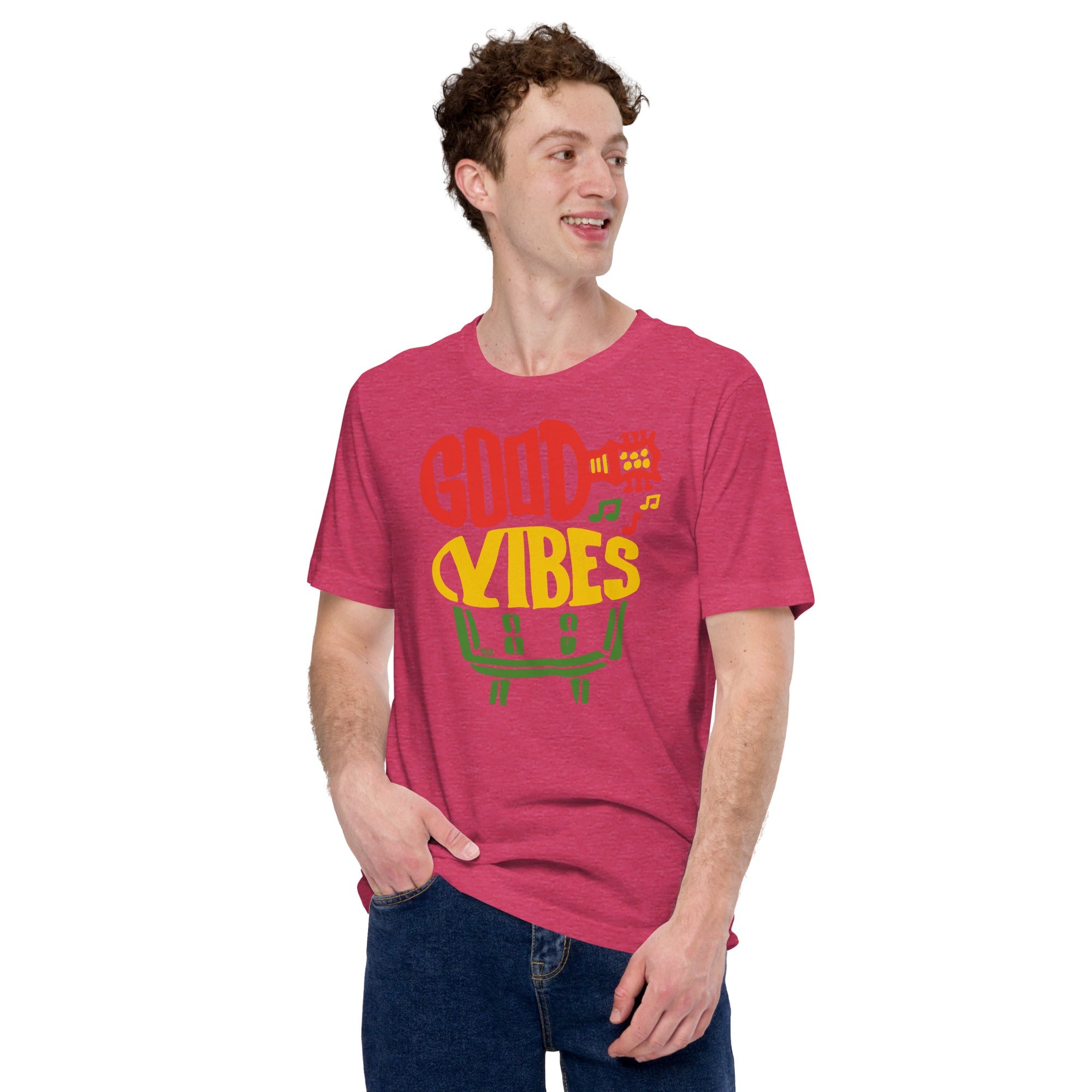 Men's Good Vibes Cool Soft Style T-Shirt | Vintage Music Festival Tee | Solid Threads