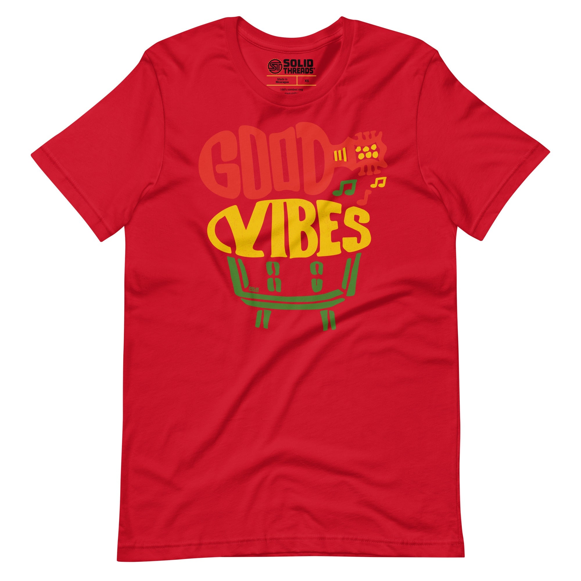 Men's Good Vibes Cool Soft Style T-Shirt | Vintage Music Festival Tee | Solid Threads