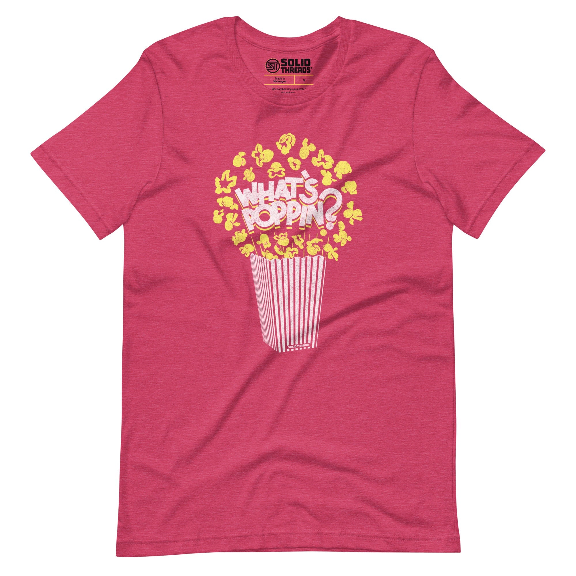 Men's Whats Poppin Funny Soft Style T-Shirt | Vintage Movie Snack Tee | Solid Threads