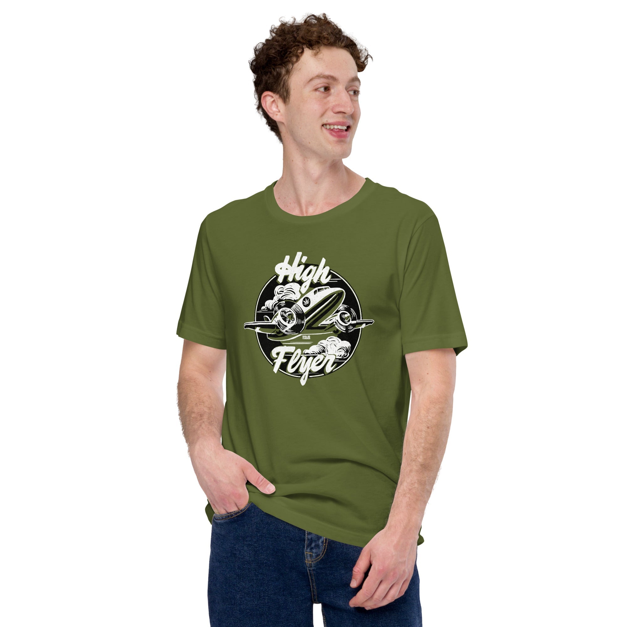 Men's High Flyer Vintage Soft Style T-Shirt | Funny Marijuana Tee | Solid Threads