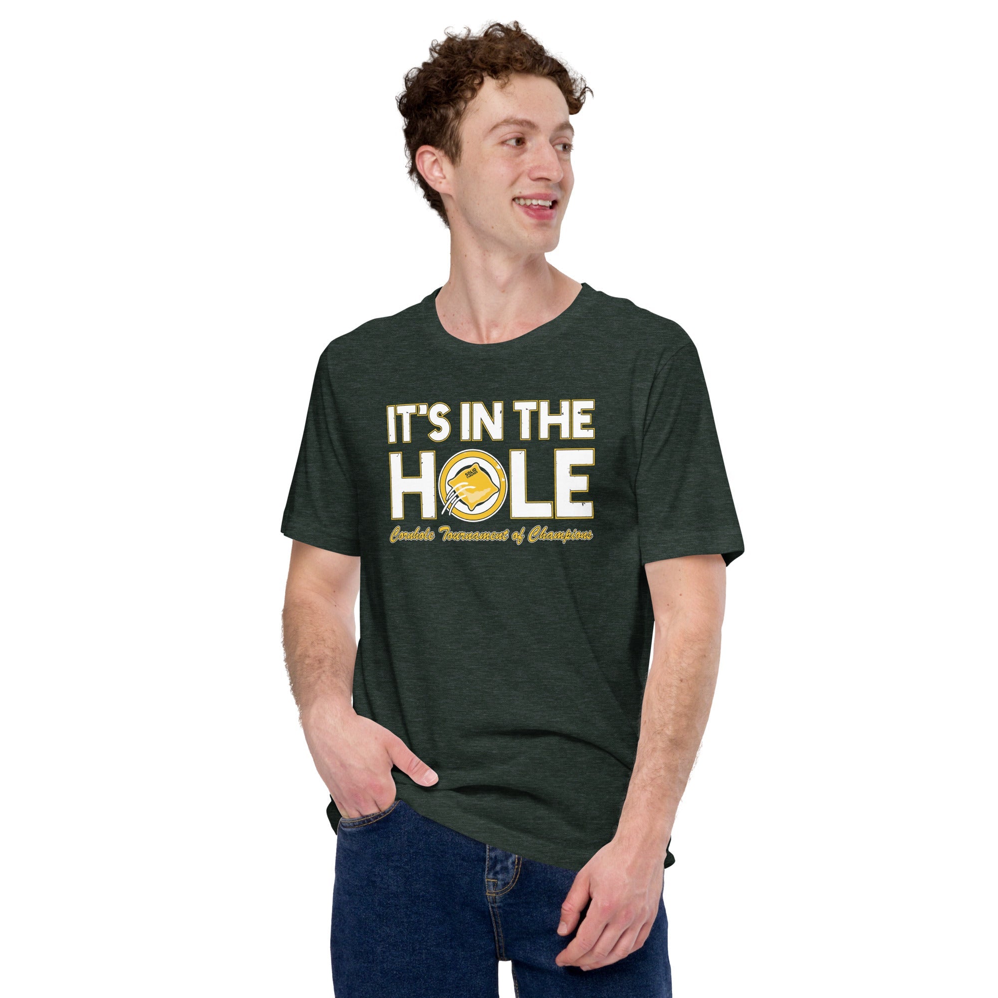 Men's Its In The Hole Funny Soft Style T-Shirt | Vintage Corn Hole Tee | Solid Threads