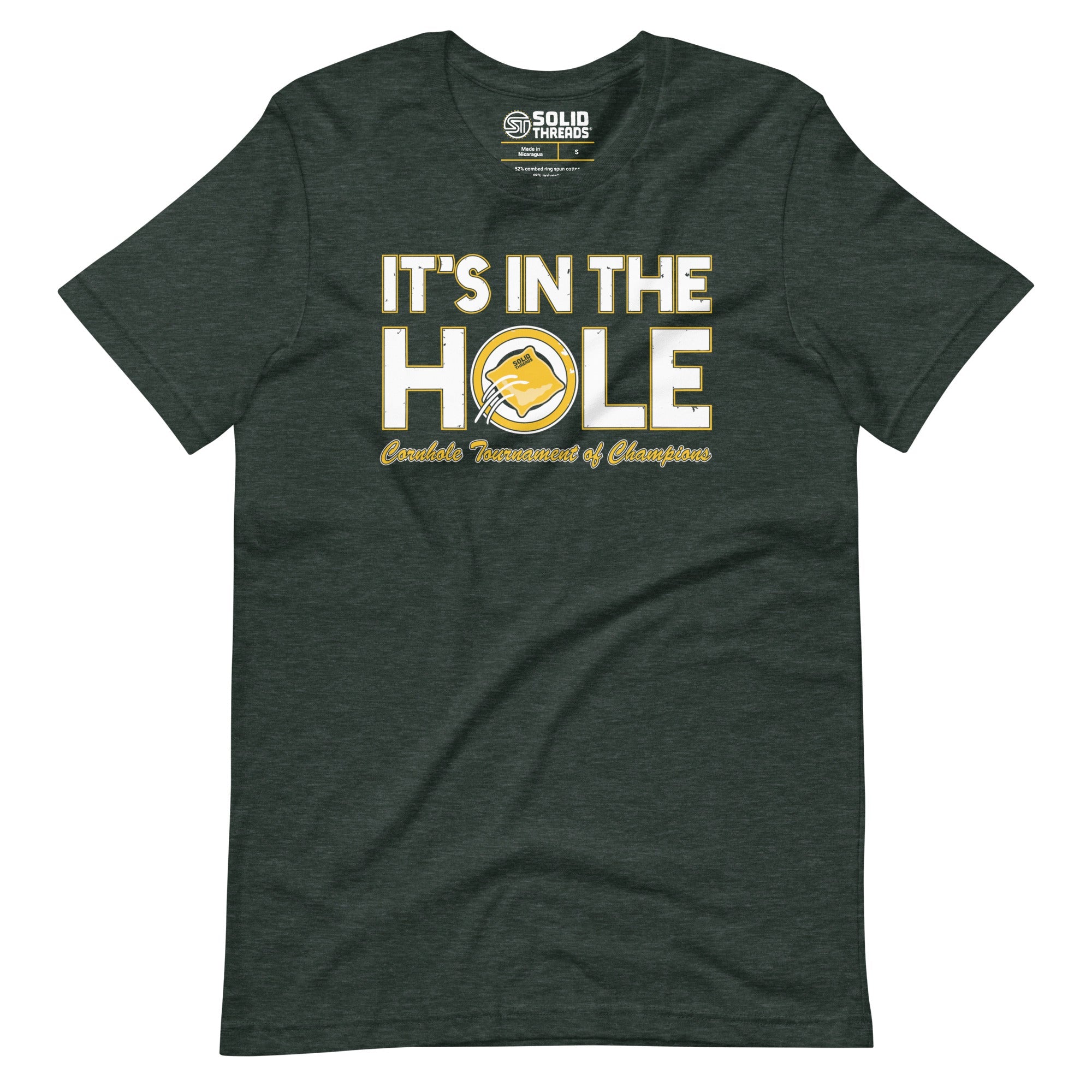 Men's Its In The Hole Funny Soft Style T-Shirt | Vintage Corn Hole Tee | Solid Threads