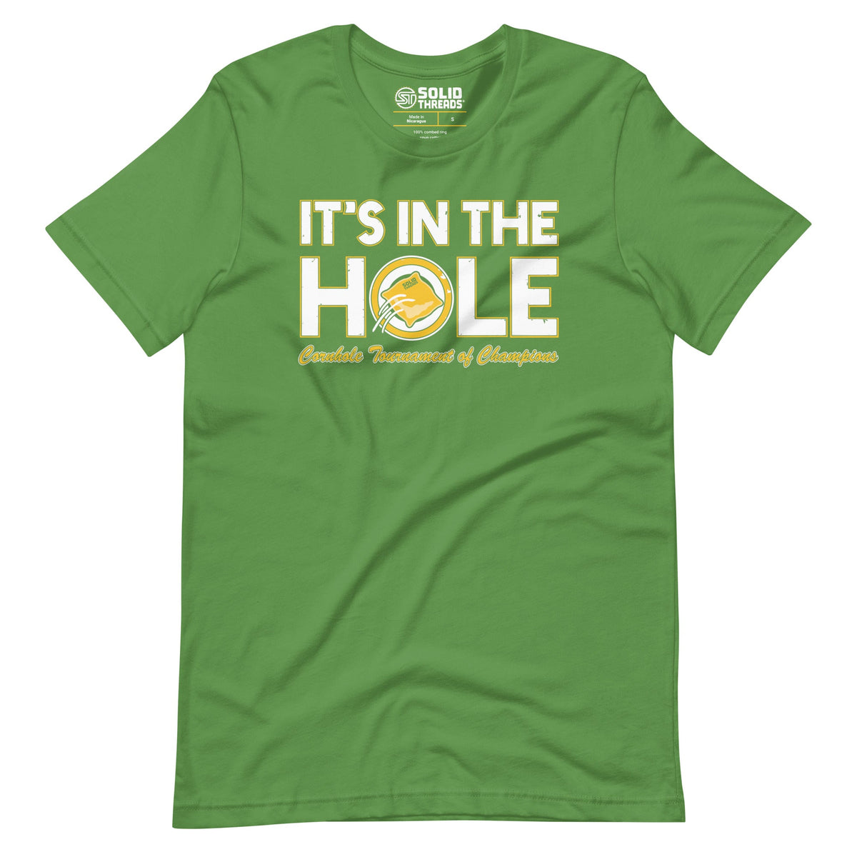 Men&#39;s Its In The Hole Funny Soft Style T-Shirt | Vintage Corn Hole Tee | Solid Threads