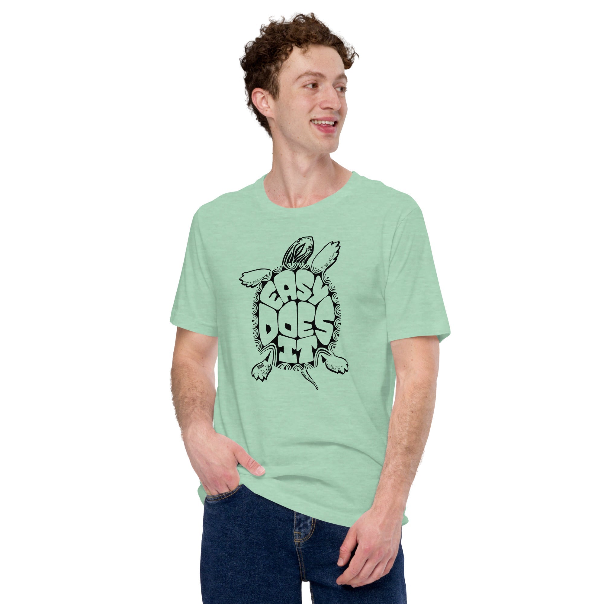 Men's Easy Does It Cool Soft Style T-Shirt | Vintage Sea Turtle Tee | Solid Threads