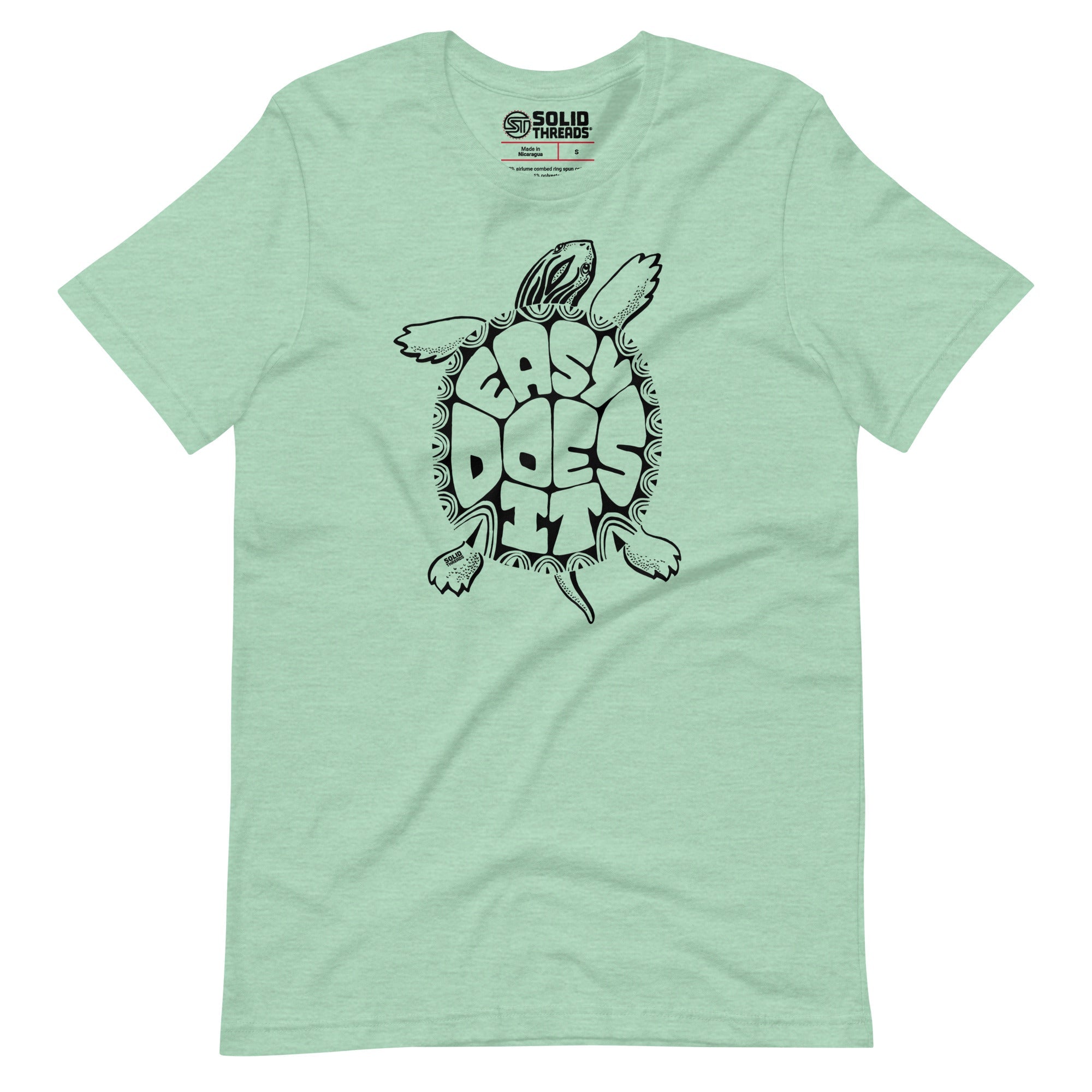 Men's Easy Does It Cool Soft Style T-Shirt | Vintage Sea Turtle Tee | Solid Threads