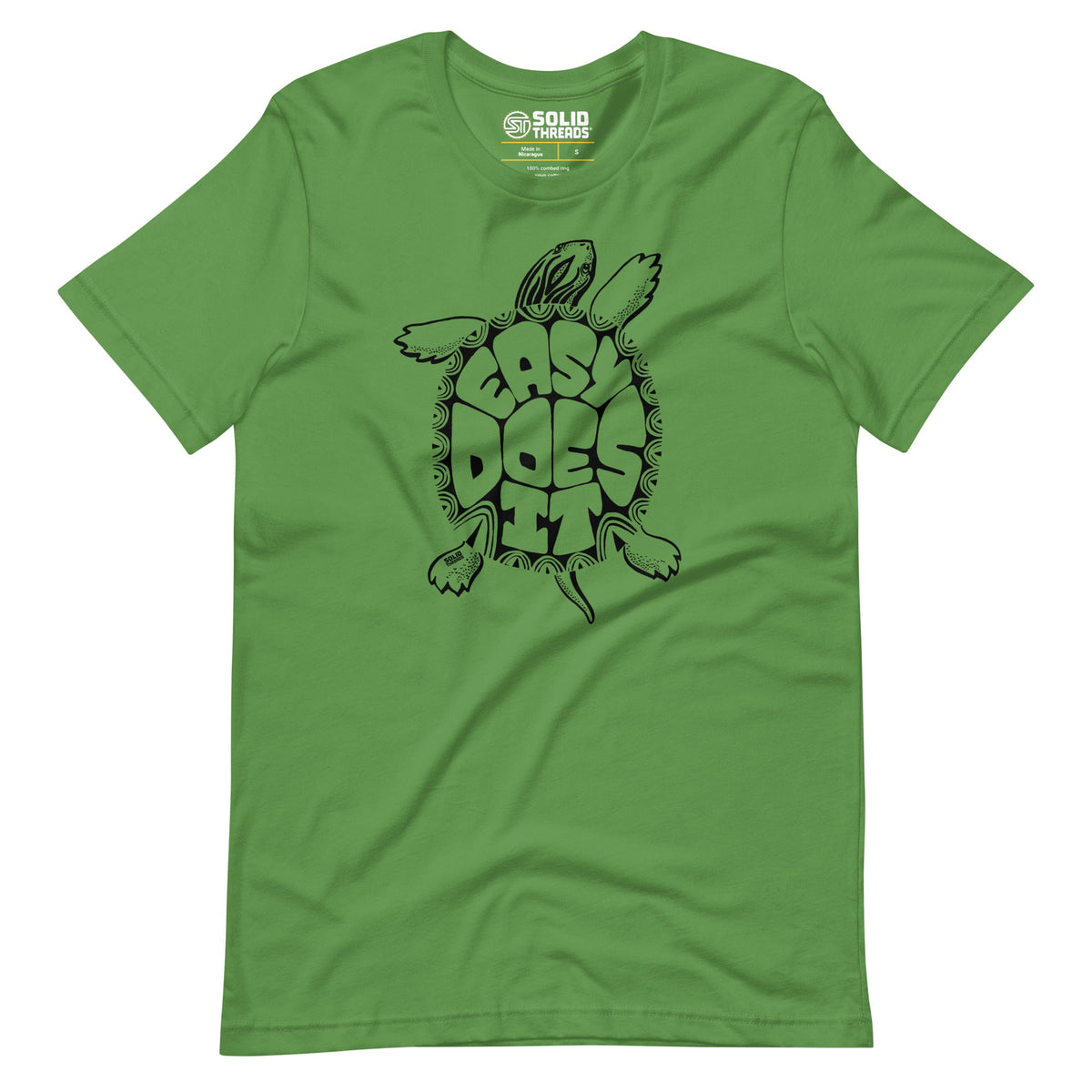 Men&#39;s Easy Does It Cool Soft Style T-Shirt | Vintage Sea Turtle Tee | Solid Threads