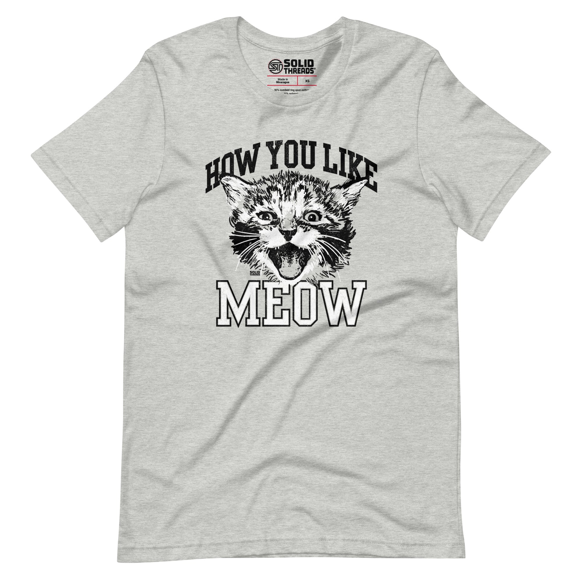 Men's How You Like Meow Vintage Soft Style T-Shirt | Funny Cat Tee | Solid Threads