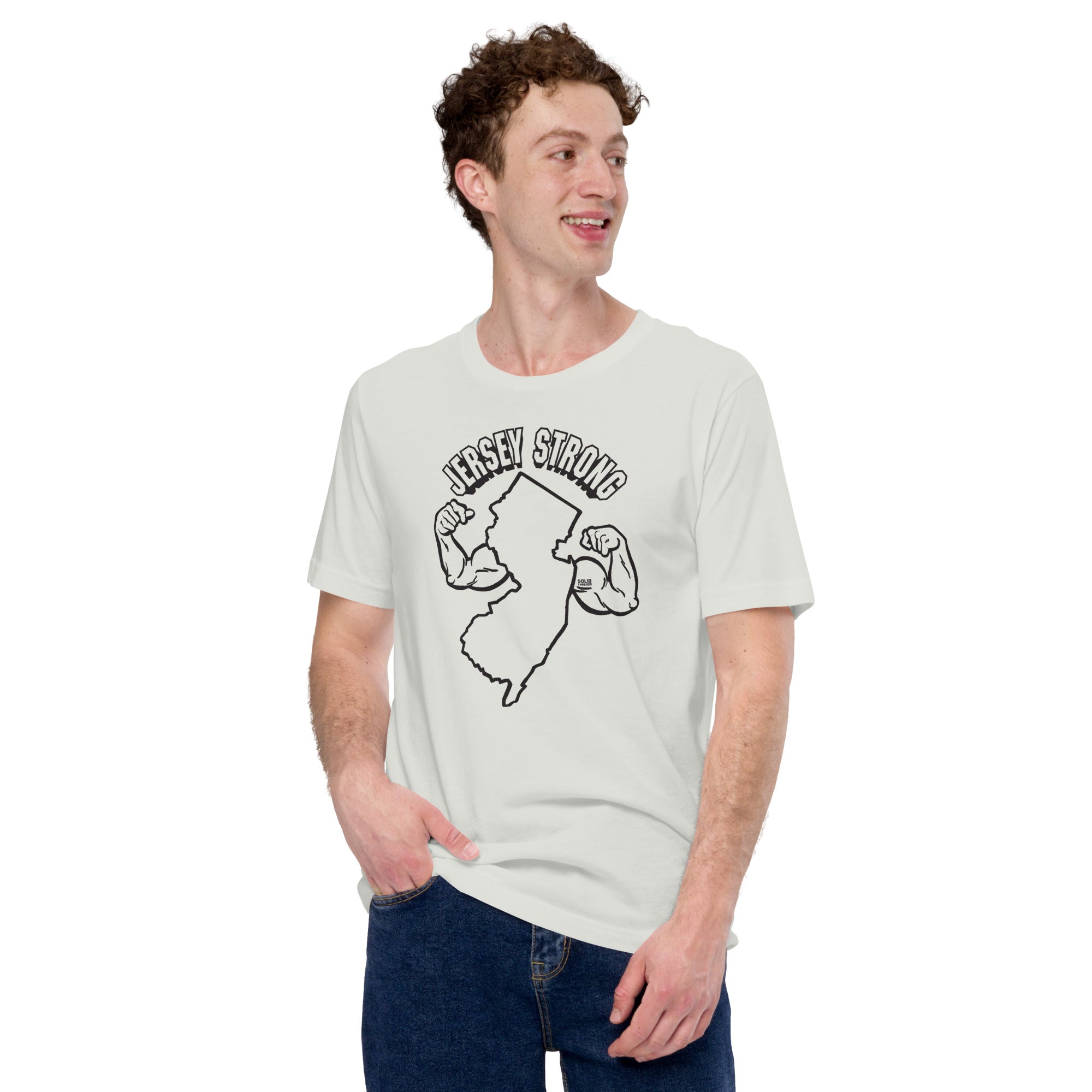 Jersey Strong Soft Style on Model T-Shirt