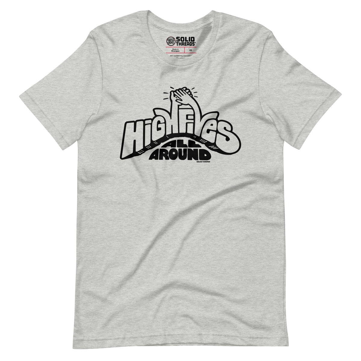 Men&#39;s High Fives All Around Cool Soft Style T-Shirt | Vintage Wholesome Gift Tee | Solid Threads