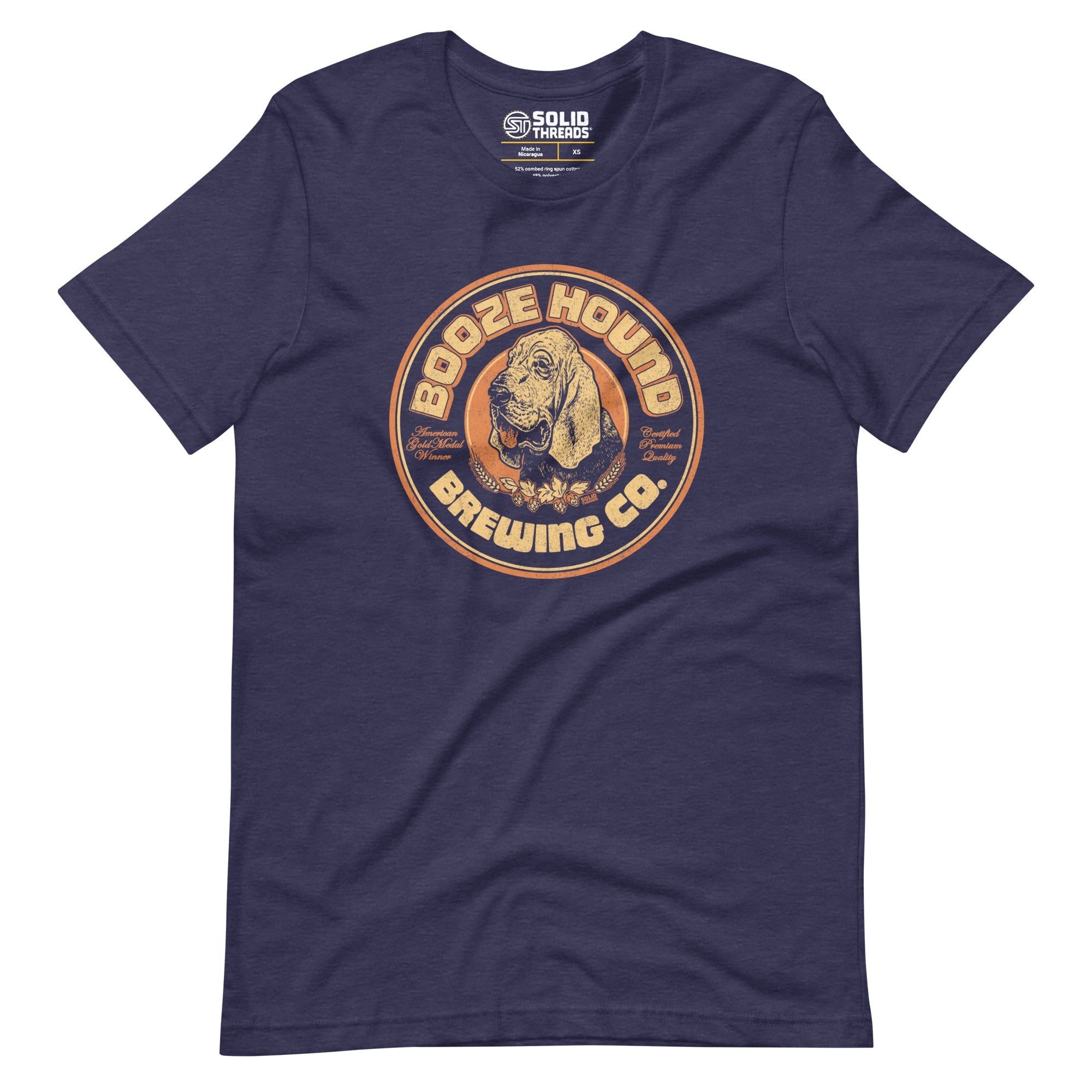 Men's Boozehound Brewing Co. Vintage Soft Style T-Shirt | Funny Drinking Tee | Solid Threads