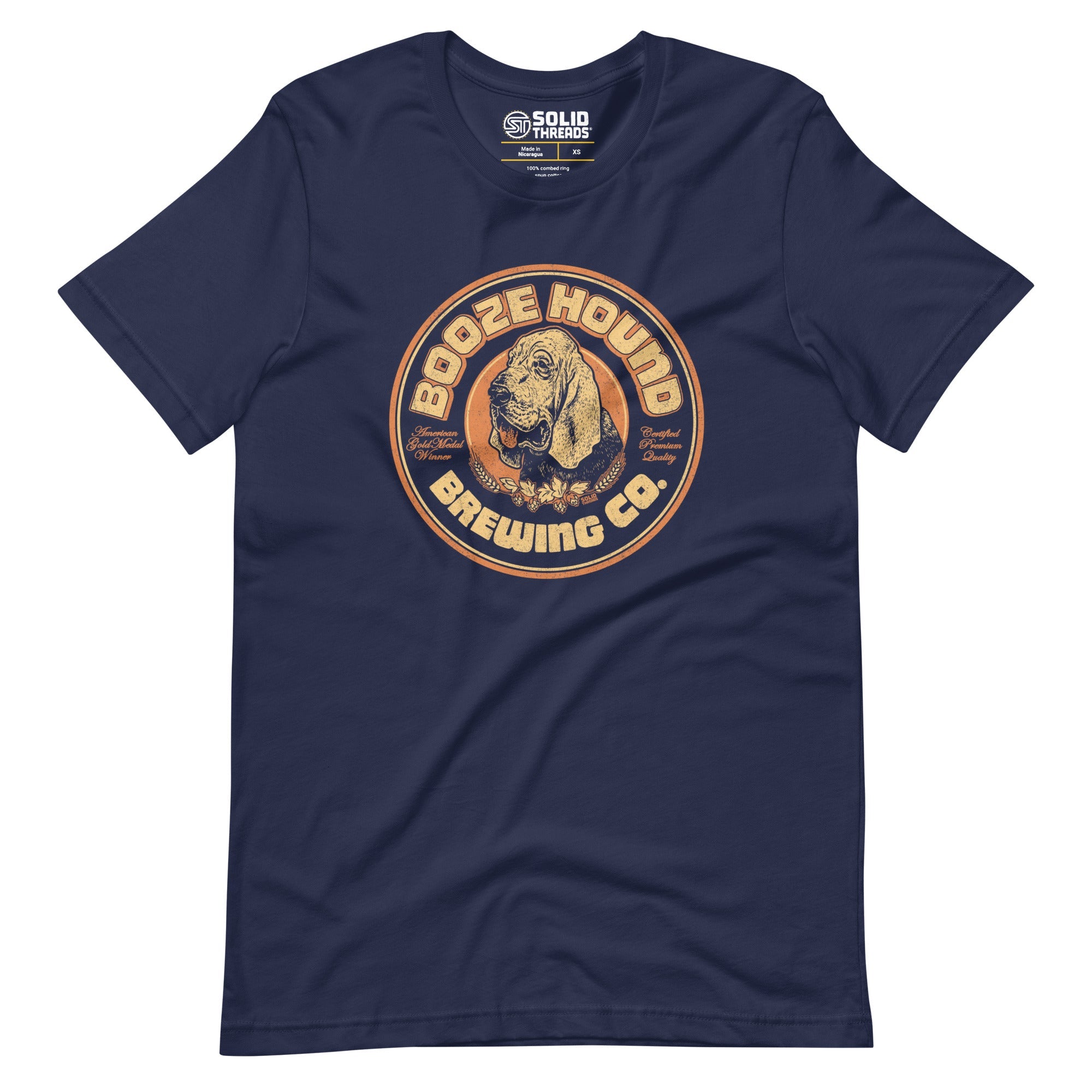 Men's Boozehound Brewing Co. Vintage Soft Style T-Shirt | Funny Drinking Tee | Solid Threads