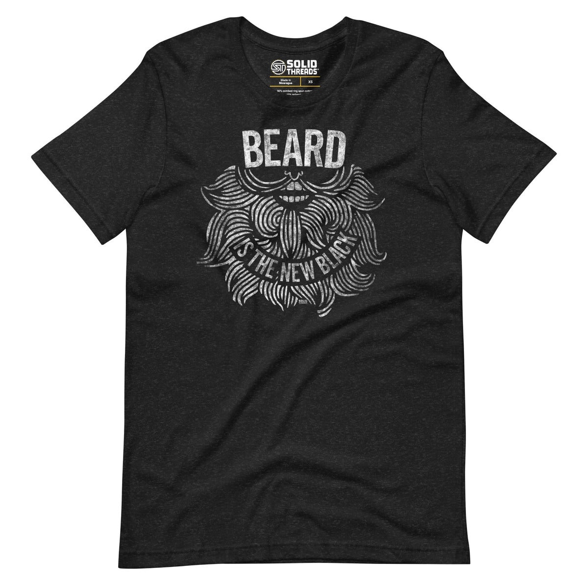 Men&#39;s Beard Is The New Black Vintage Soft Style T-Shirt | Funny Hipster Tee | Solid Threads