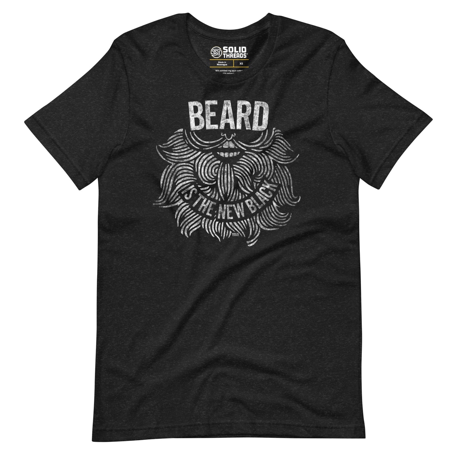 Men's Beard Is The New Black Vintage Soft Style T-Shirt | Funny Hipster Tee | Solid Threads