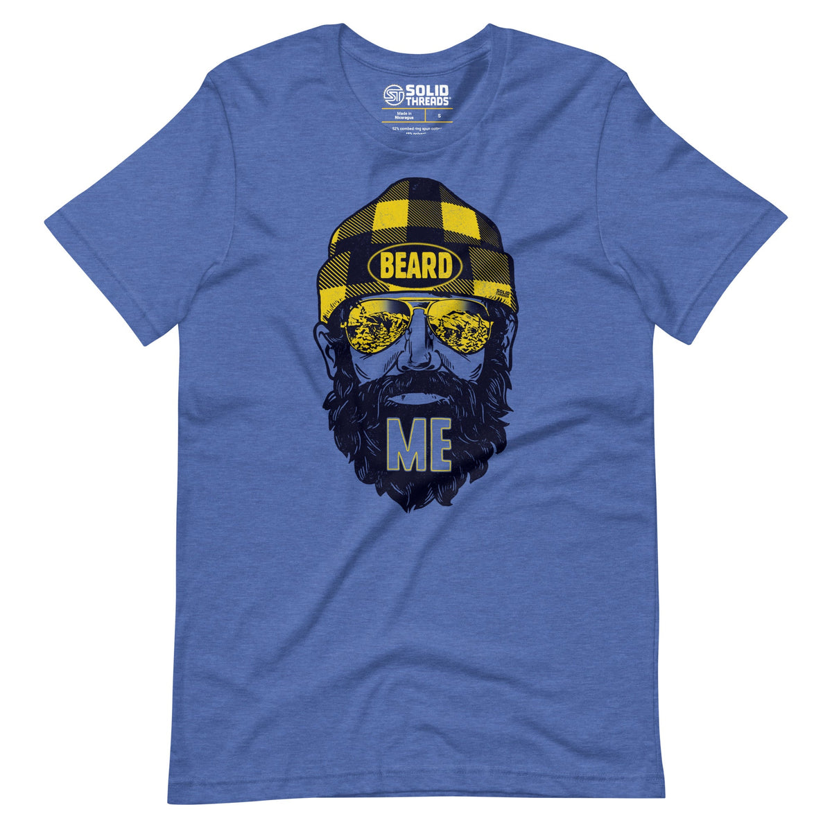 Men&#39;s Beard Me Vintage Soft Style T-Shirt | Funny Hipster Tee | Solid Threads