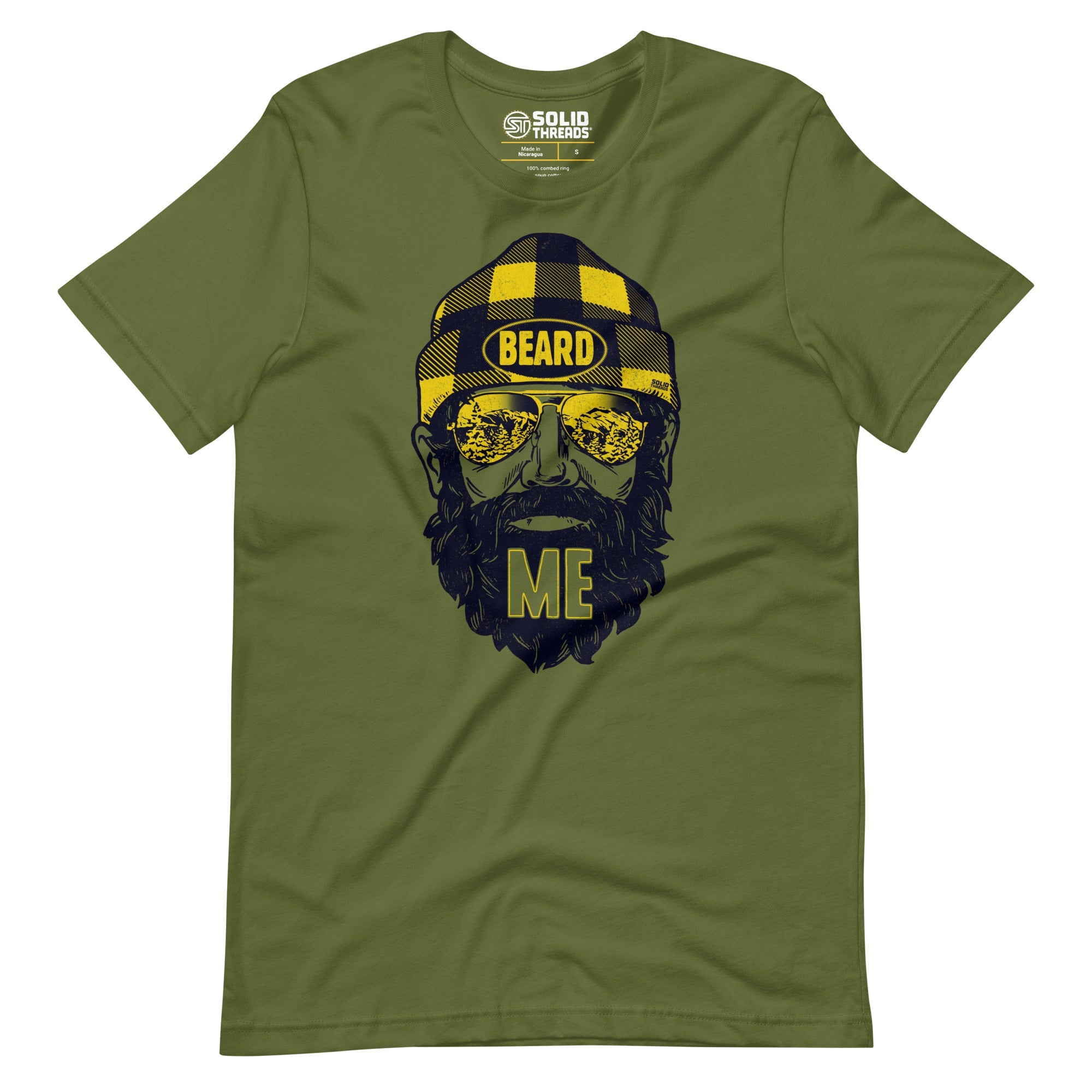 Men's Beard Me Vintage Soft Style T-Shirt | Funny Hipster Tee | Solid Threads