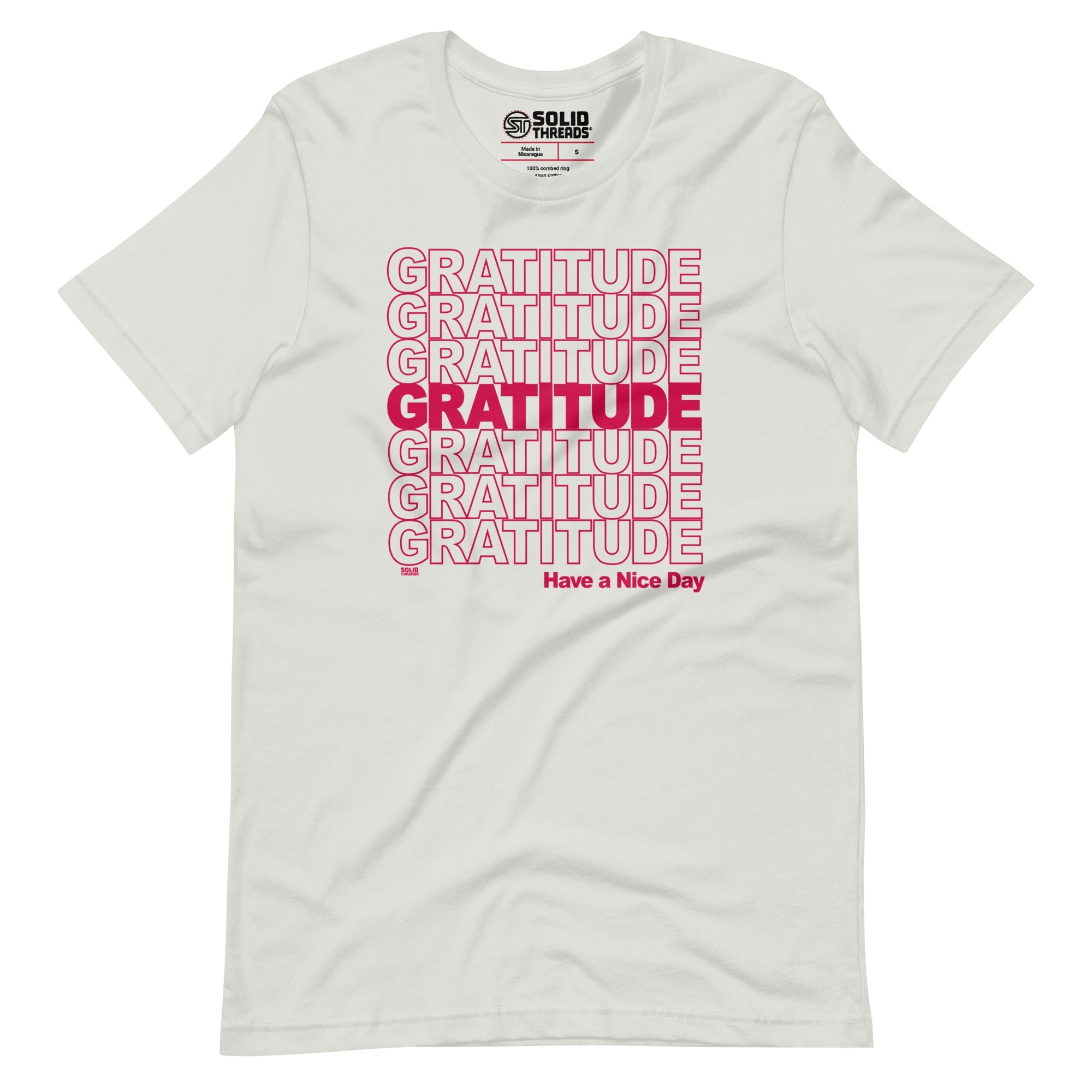 Men's Gratitude Cool Soft Style T-Shirt | Vintage Wholesome Positivity Tee | Solid Threads