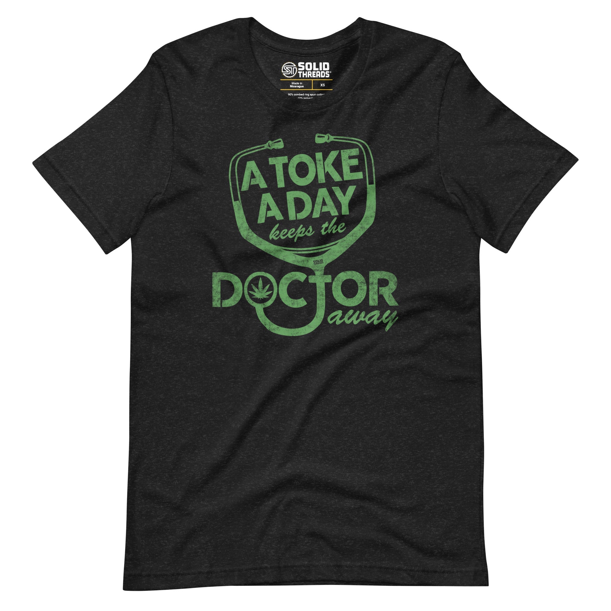 Men's A Toke A Day Funny Soft Style T-Shirt | Vintage Marijuana Tee | Solid Threads