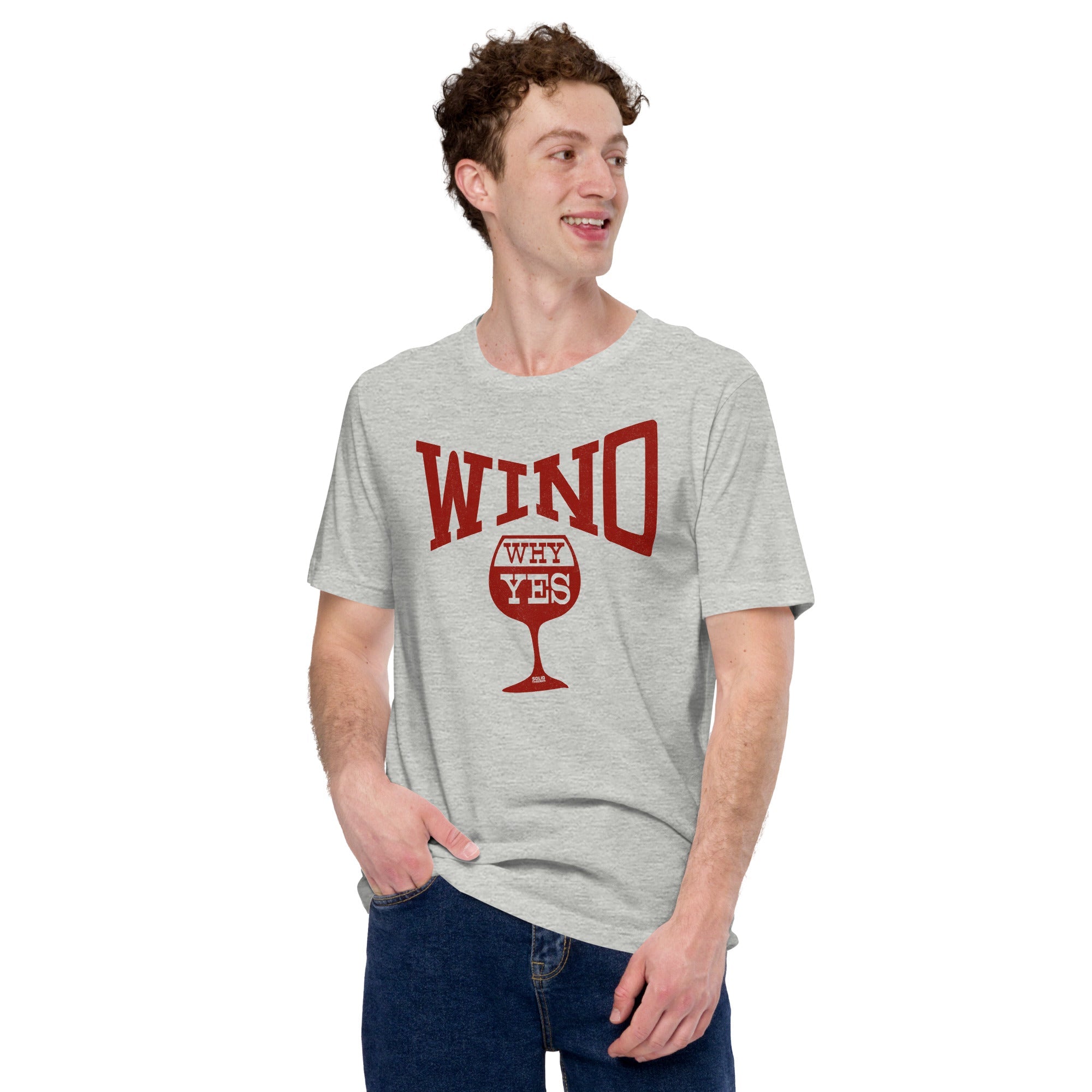 Wino...Why Yes Vintage T-shirt on Model | SOLID THREADS