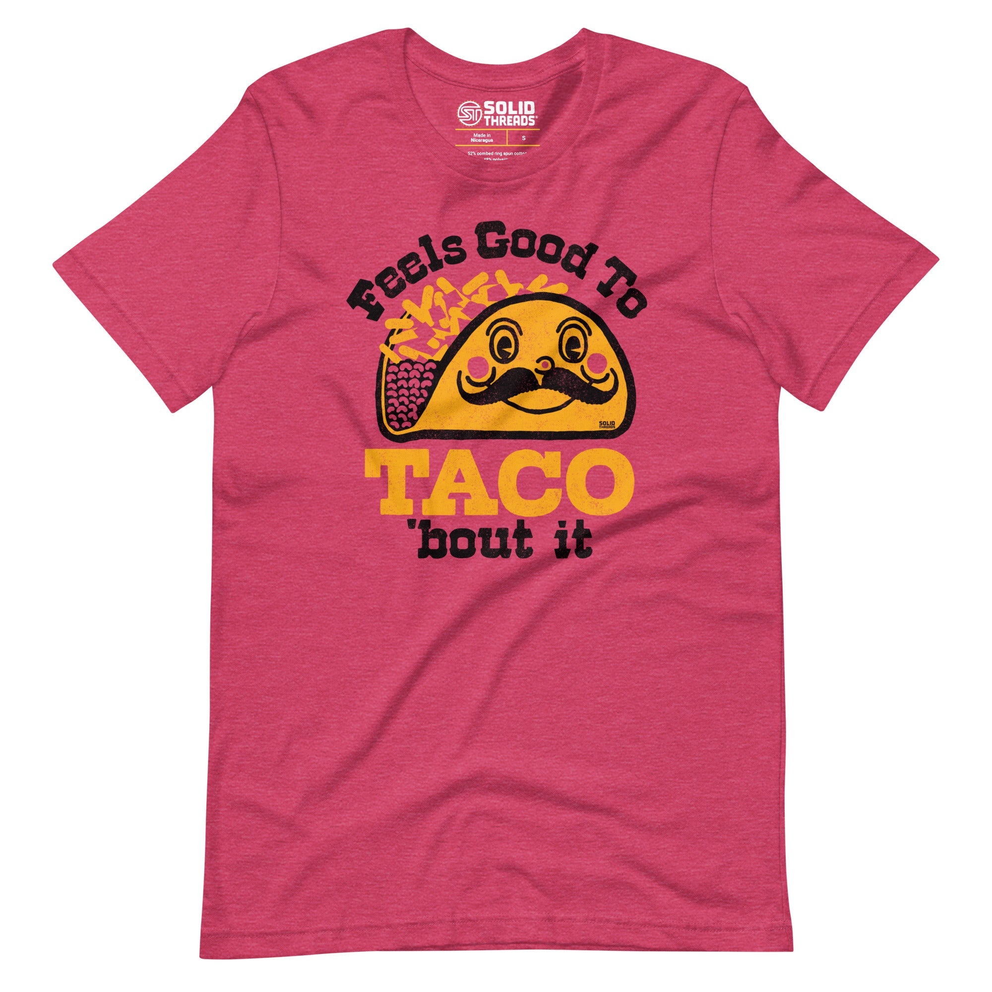 Men's Feels Good To Taco Bout It Vintage Soft Style T-Shirt | Funny Mexican Food Tee | Solid Threads