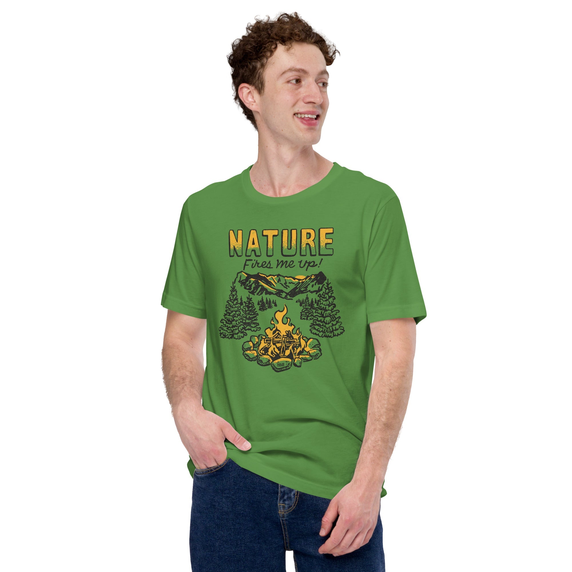 Men's Nature Fires Me Up Vintage Soft Style T-Shirt | Funny Camping Tee | Solid Threads