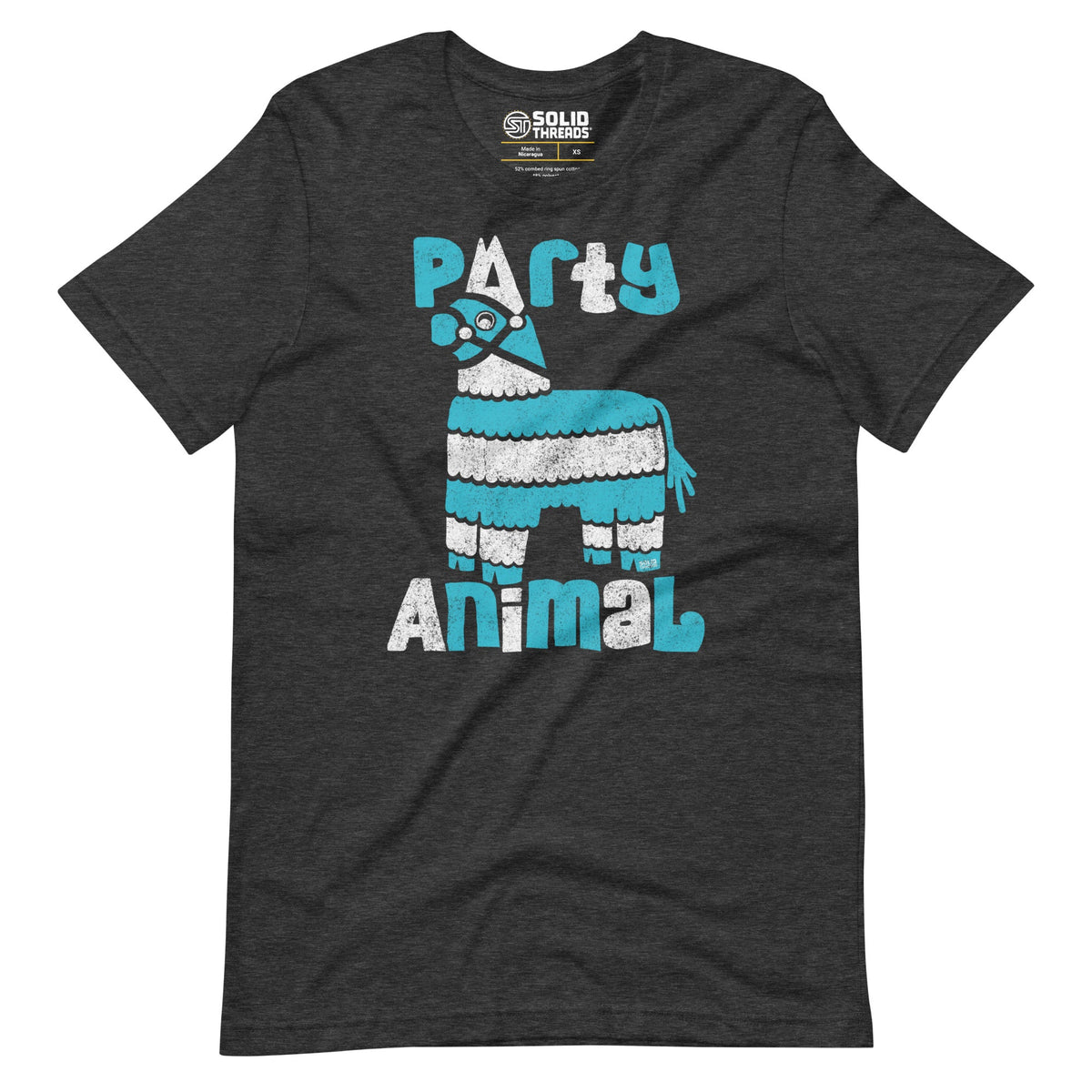 Men&#39;s Party Animal Vintage Soft Style T-Shirt | Funny Celebration Tee | Solid Threads