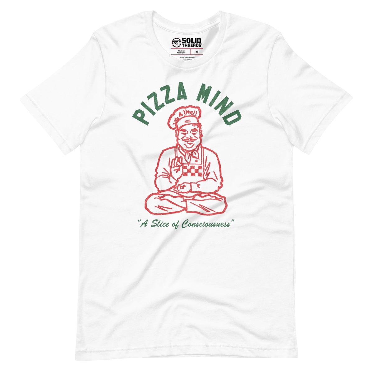 Men&#39;s Pizza Mind Vintage Soft Style T-Shirt | Funny Foodie Tee | Solid Threads