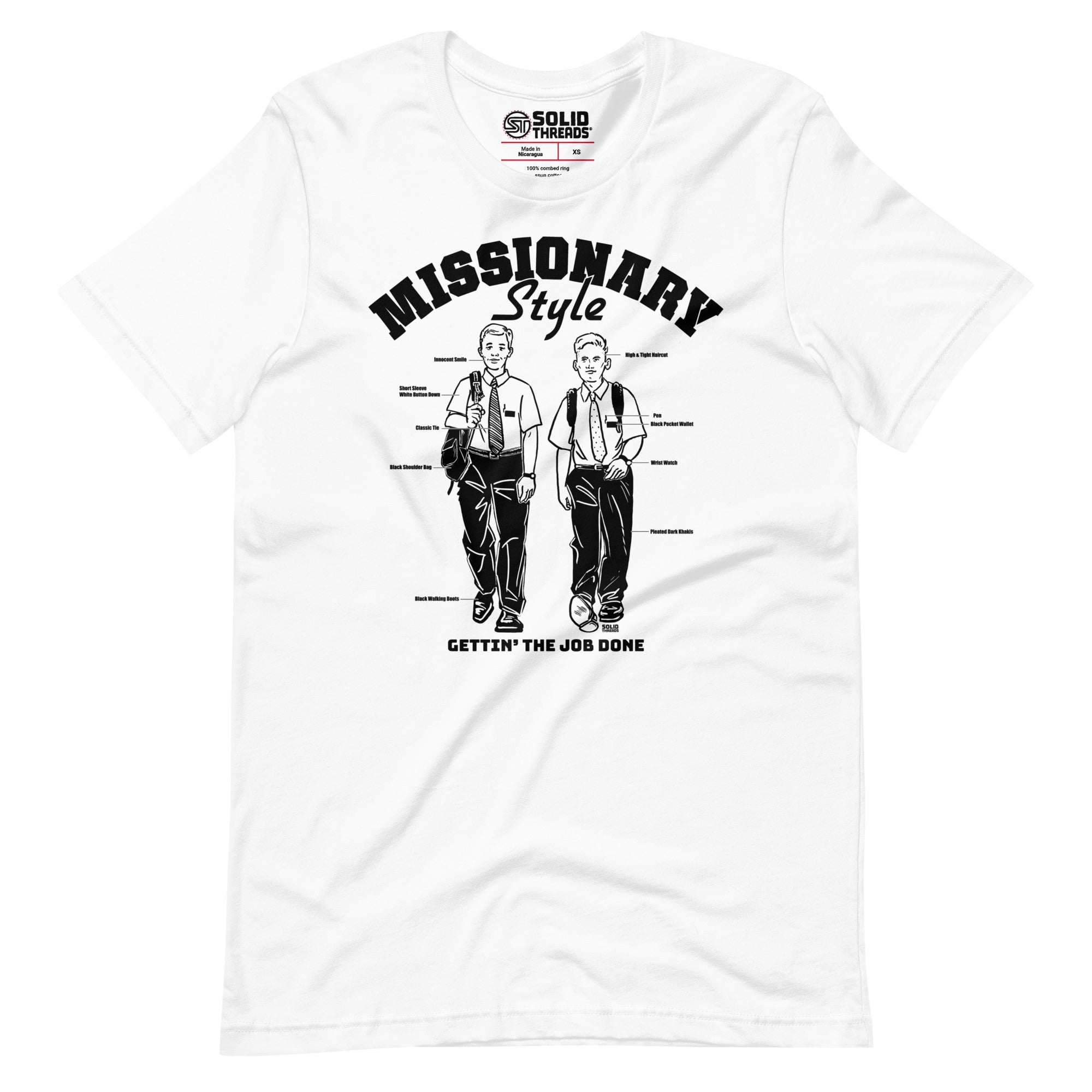 Men's Missionary Style Vintage Soft Style T-Shirt | Funny Sex Tee | Solid Threads