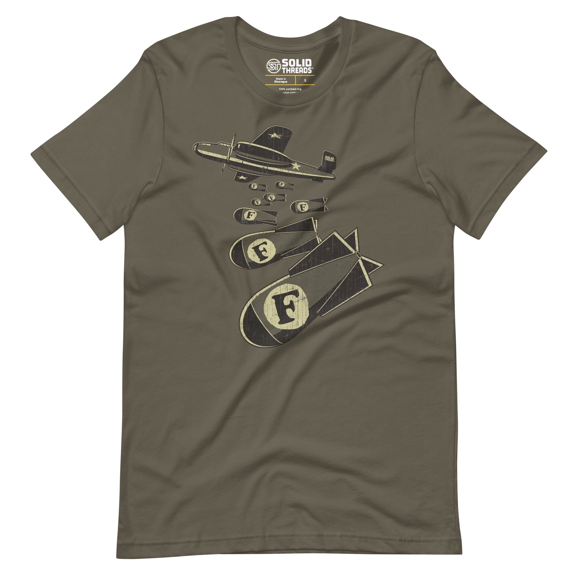 Men's F Bombs Funny Soft Style T-Shirt | Vintage Swearing Pun Tee | Solid Threads