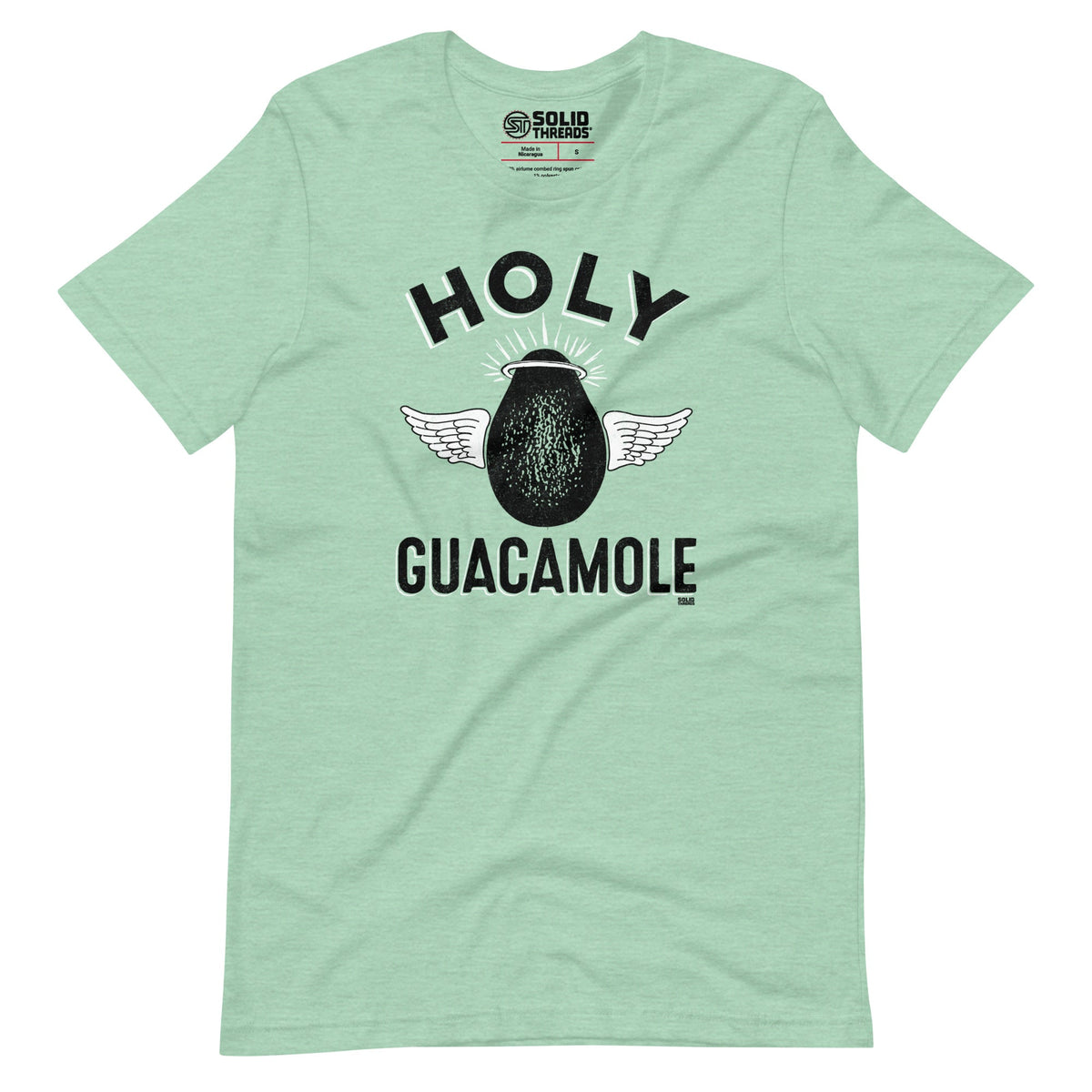 Men&#39;s Holy Guacamole Vintage Soft Style T-Shirt | Funny Avocado Tee | Solid Threads