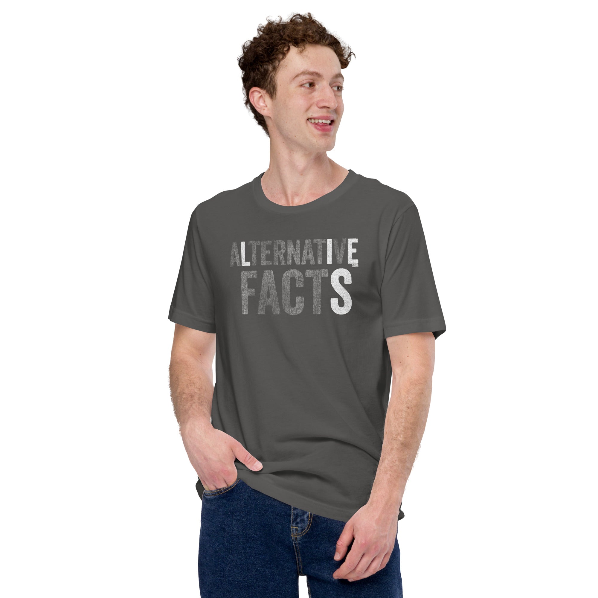 Men's Alternative Facts Vintage Soft Style T-Shirt | Funny Anti Trump Tee | Solid Threads