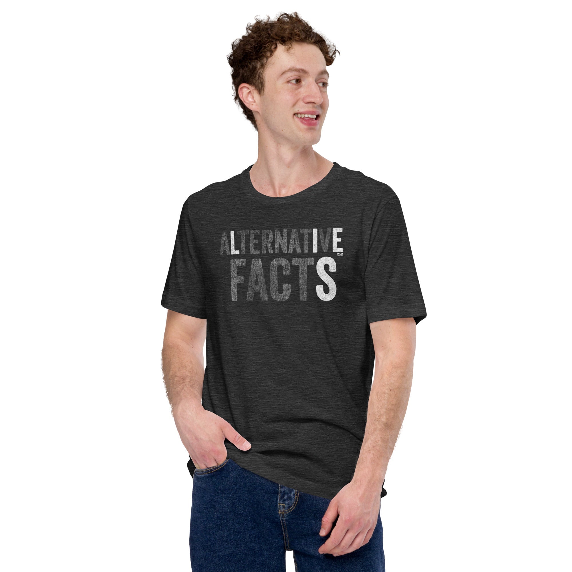 Men's Alternative Facts Vintage Soft Style T-Shirt | Funny Anti Trump Tee | Solid Threads