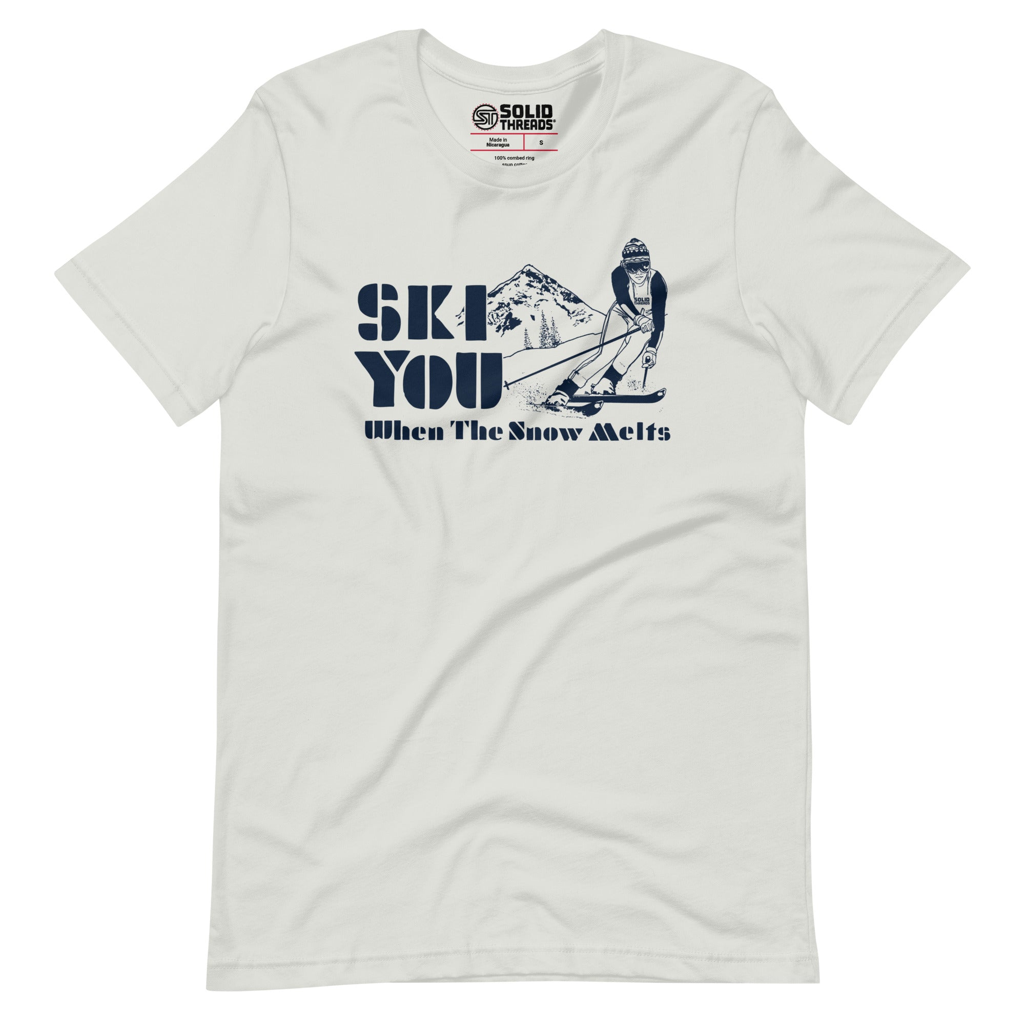 Men's Ski You When The Snow Melts Vintage Soft Style T-Shirt | Funny Snow Mountain Tee | Solid Threads