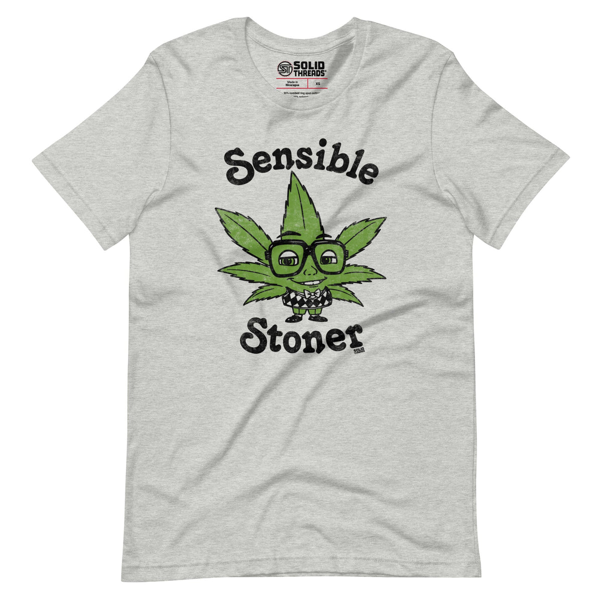 Men&#39;s Sensible Stoner Vintage Soft Style T-Shirt | Funny Marijuana Tee | Solid Threads