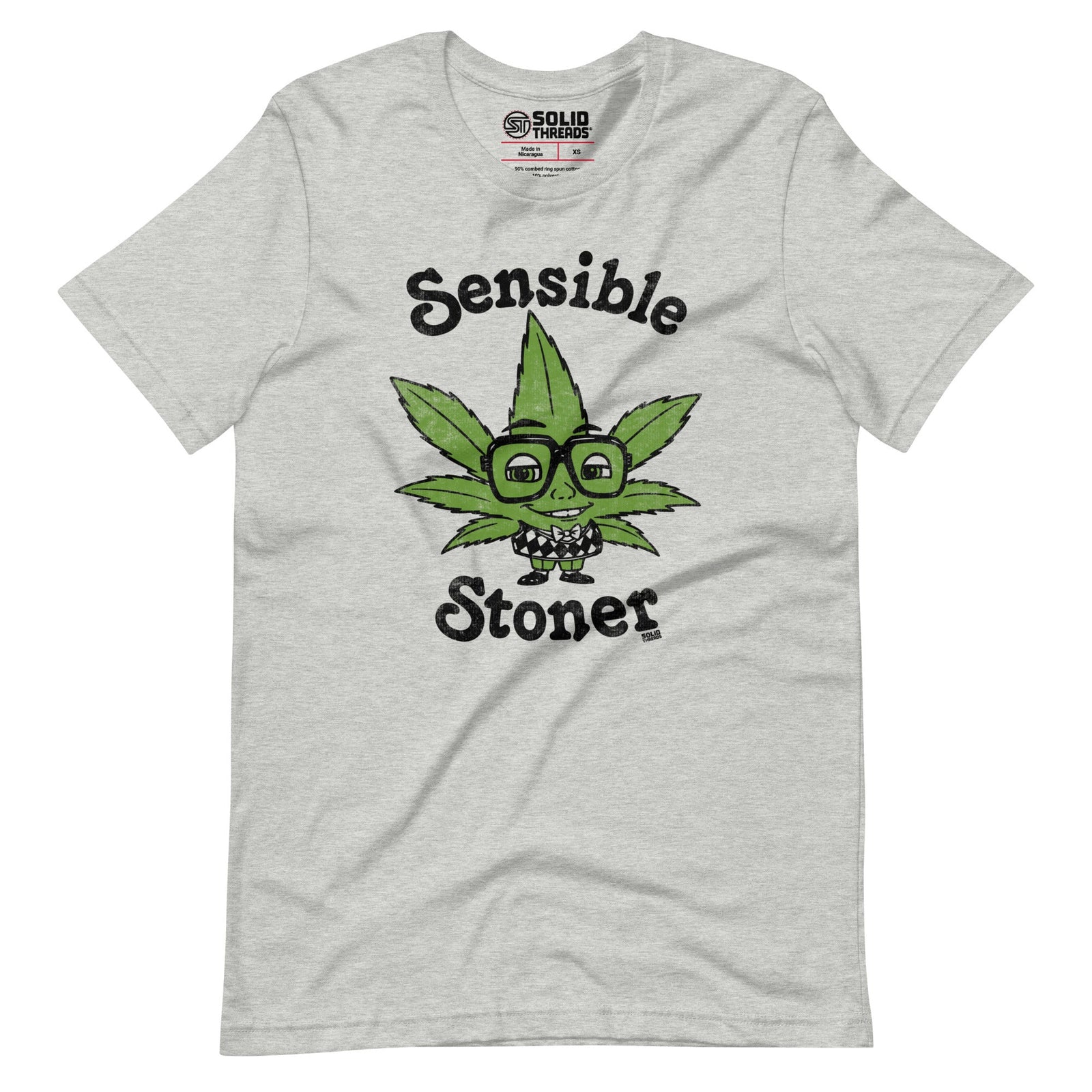 Men's Sensible Stoner Vintage Soft Style T-Shirt | Funny Marijuana Tee | Solid Threads