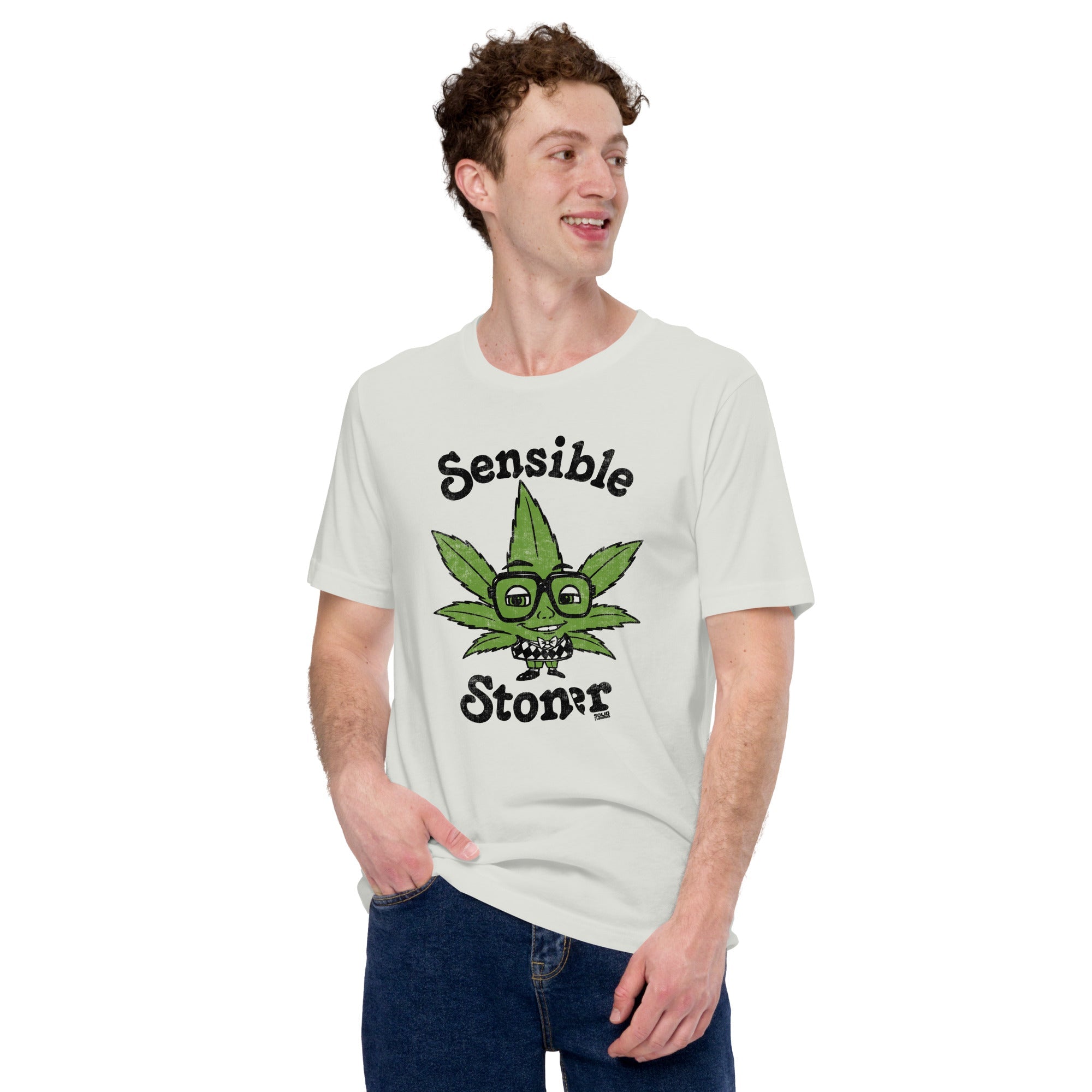 Men's Sensible Stoner Vintage Soft Style T-Shirt | Funny Marijuana Tee | Solid Threads