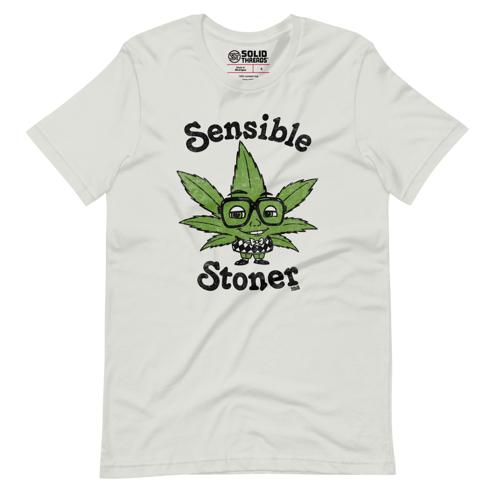 Men's Sensible Stoner Vintage Soft Style T-Shirt | Funny Marijuana Tee | Solid Threads