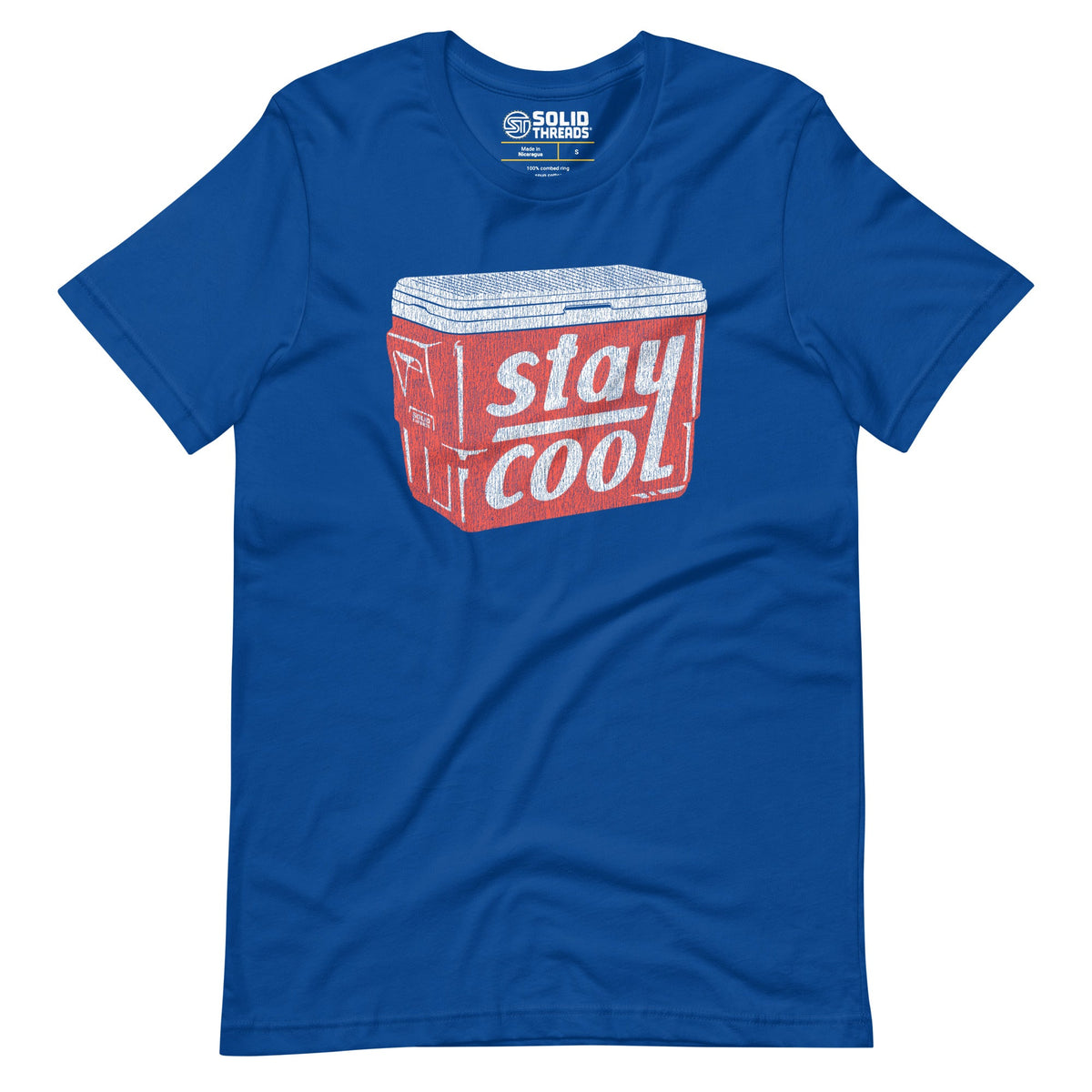 Men&#39;s Stay Cool Vintage Soft Style T-Shirt | Retro Summer Drinking Tee | Solid Threads