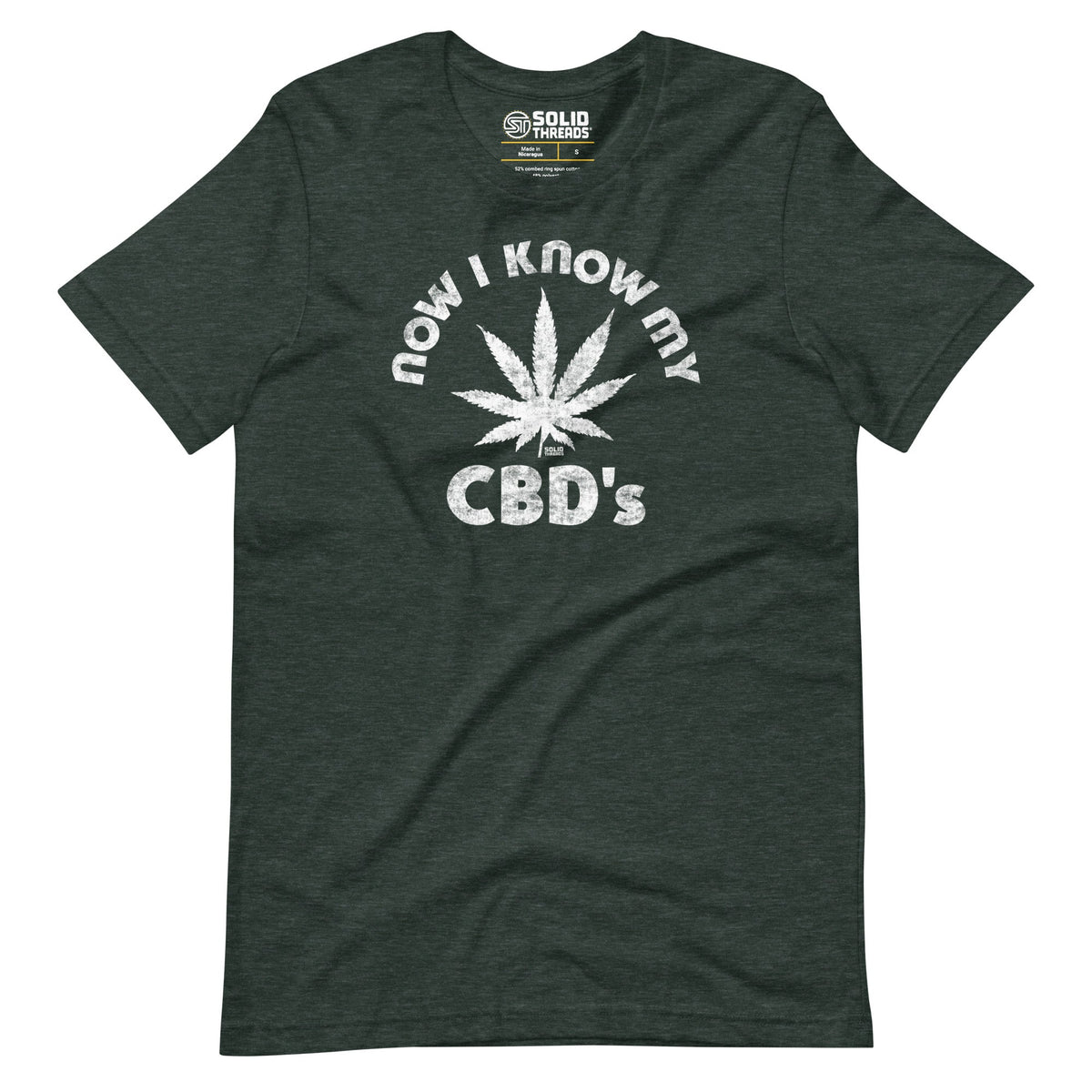 Men&#39;s Now I Know My Cbds Vintage Soft Style T-Shirt | Funny Cannabis Tee | Solid Threads