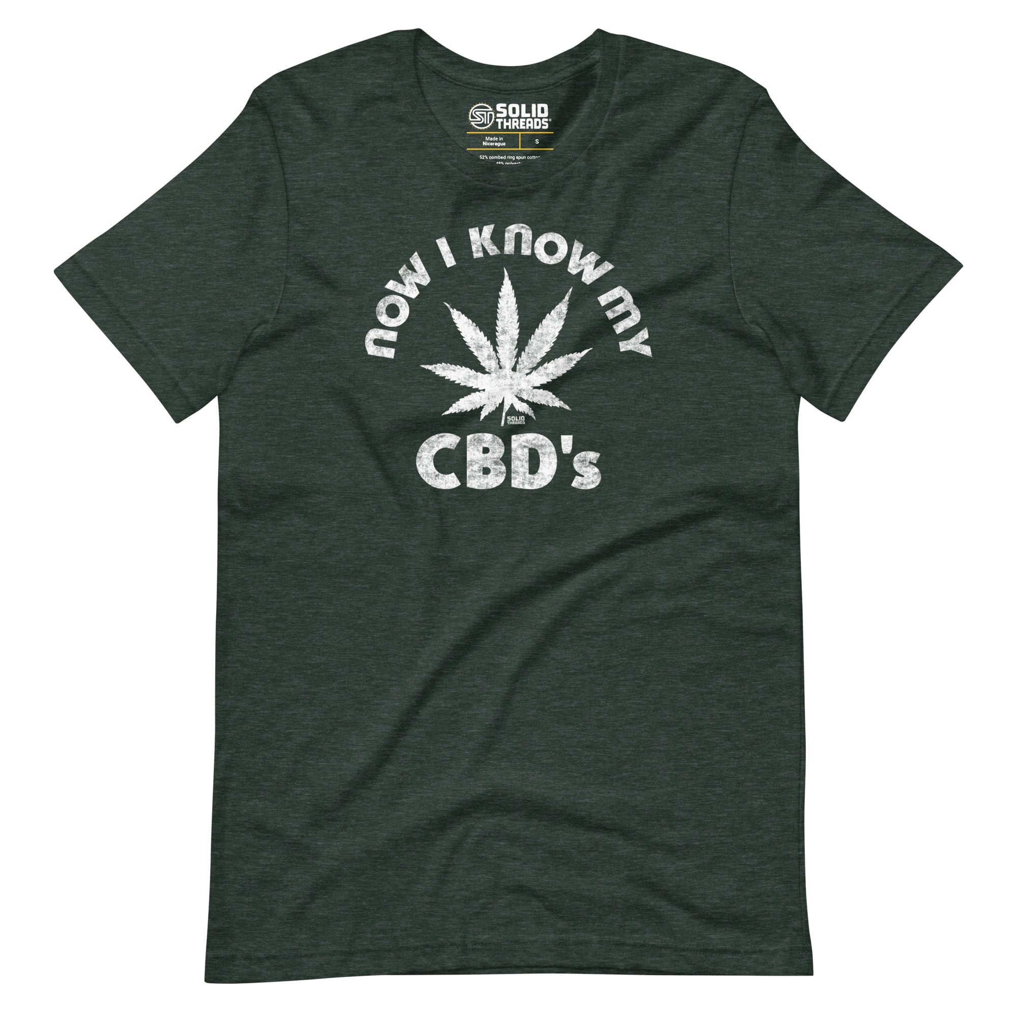 Men's Now I Know My Cbds Vintage Soft Style T-Shirt | Funny Cannabis Tee | Solid Threads