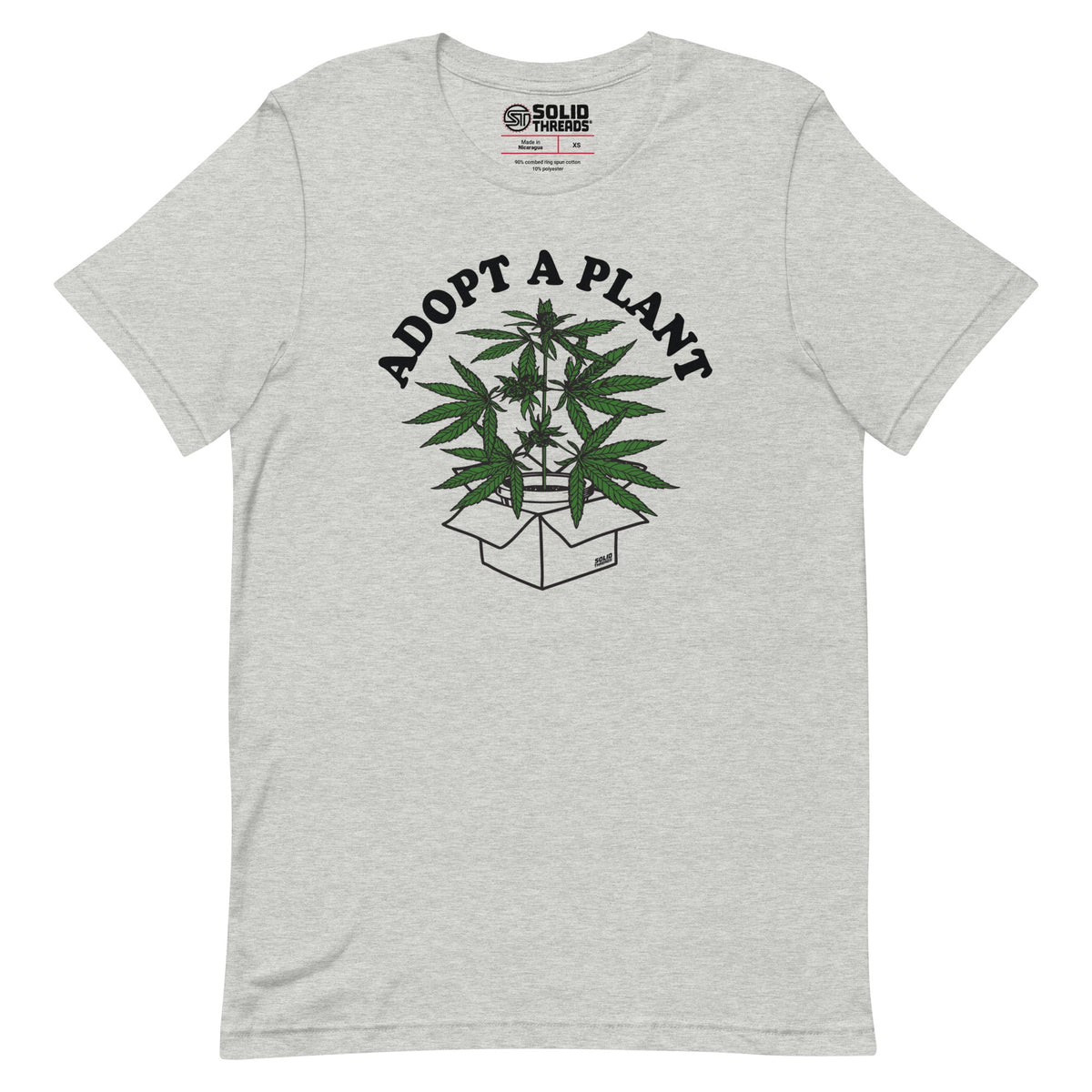 Men&#39;s Adopt A Plant Vintage Soft Style T-Shirt | Funny Marijuana Tee | Solid Threads