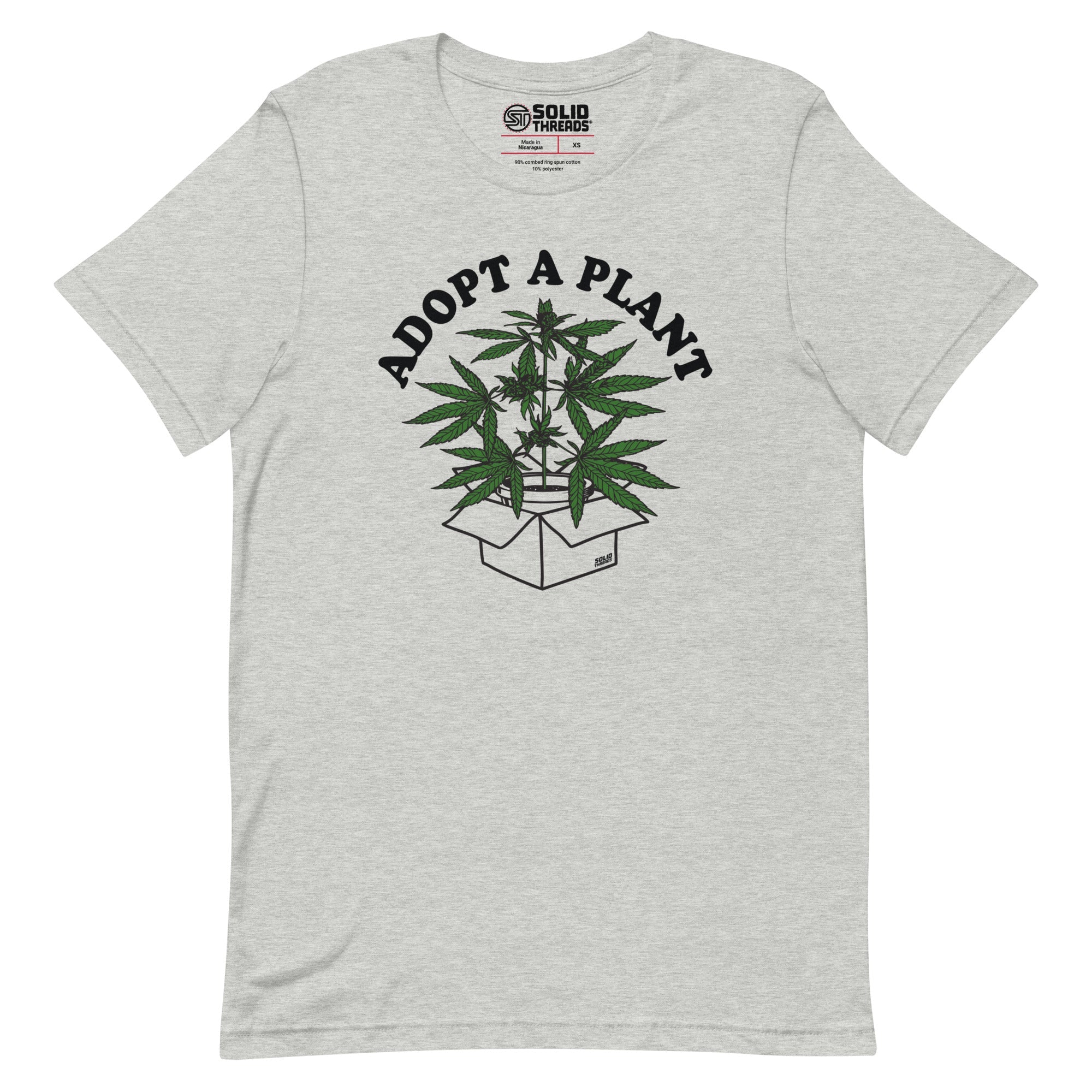 Men's Adopt A Plant Vintage Soft Style T-Shirt | Funny Marijuana Tee | Solid Threads